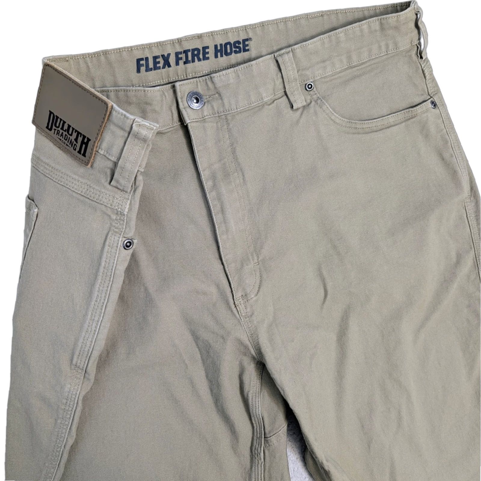Denime Duluth Jeans Beige 42x32 Mens Regular Fit Denim 5-Pocket Stretch Spandex Fire Hose Logo Shirt/Hoodie (adjusted) Size US 40 / EU 56 - 1 Thumbnail