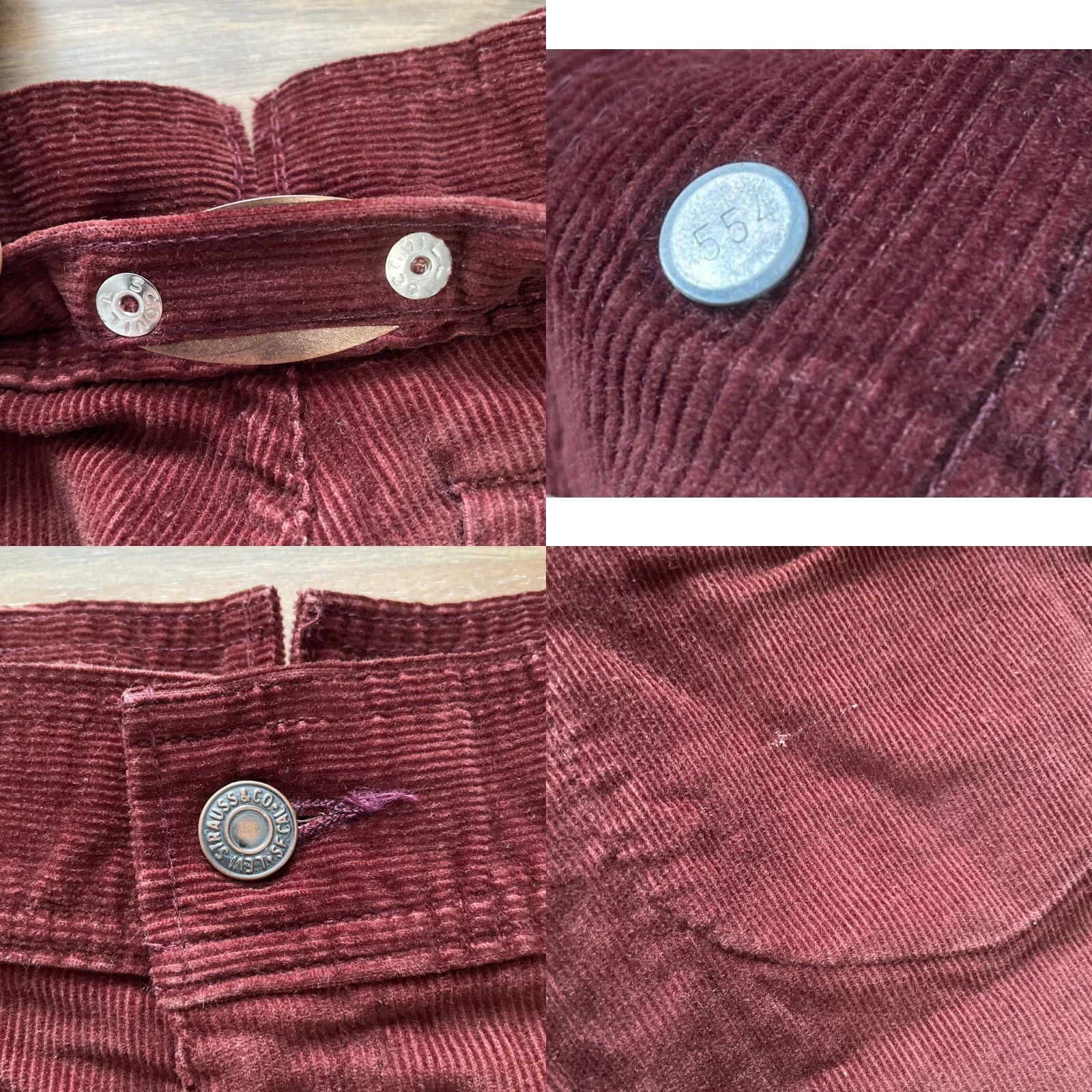 Levi's VINTAGE Levi's Corduroy Flare Pants Tail Cinch Back 23x33 Auburn Red 1970s Mens Girls Womens Size 40" / US 18 - 8 Thumbnail