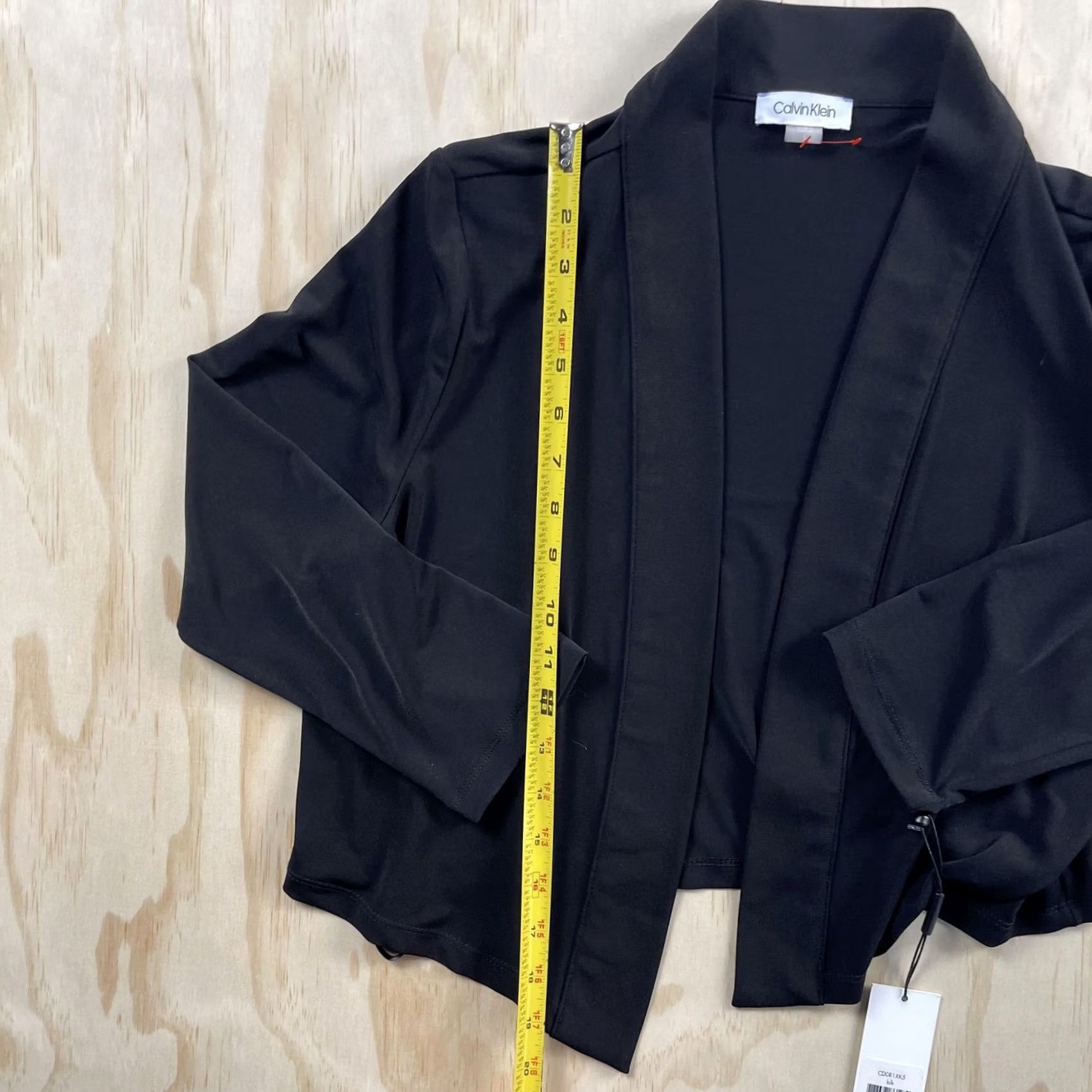 Calvin Klein Calvin Klein Blazer Jacket Womens Large Black Open Front Lightweight Knit Size L / US 10 / IT 46 - 3 Thumbnail