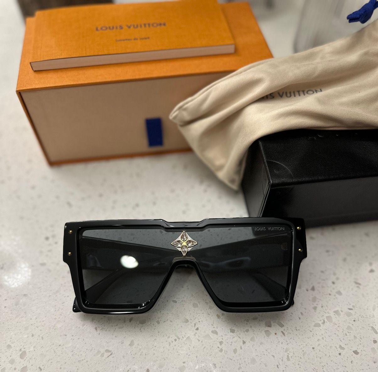 Louis Vuitton Clear Rainbow Lens Cyclone Sunglasses worn by