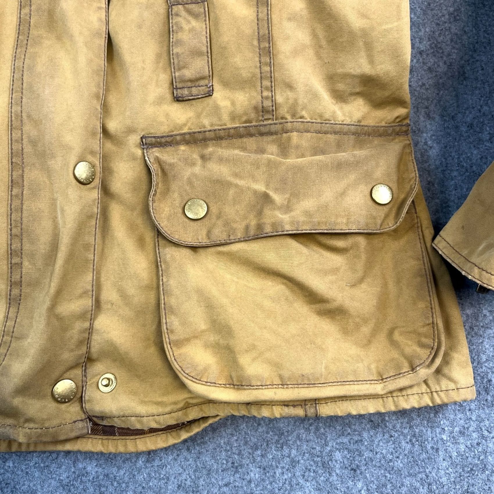 Barbour VINTAGE Barbour International Jacket UK 16 Tan Womens Wax Made England 3 Warrant Size XXL / US 16-18 / IT 52-54 - 4 Thumbnail