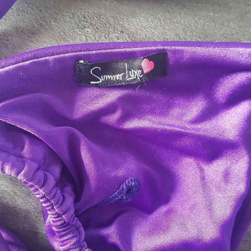 Designer Purple Strapped Summer Luxe Bikini Top Size ONE SIZE - 4 Thumbnail