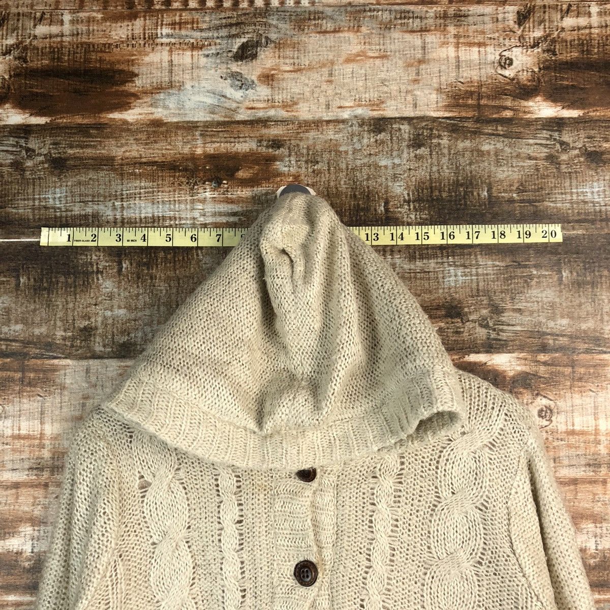 Homespun Knitwear × Japanese Brand Woble Cotton Brown Hoodie cable Knitwear #A2338 Size M / US 6-8 / IT 42-44 - 4 Thumbnail