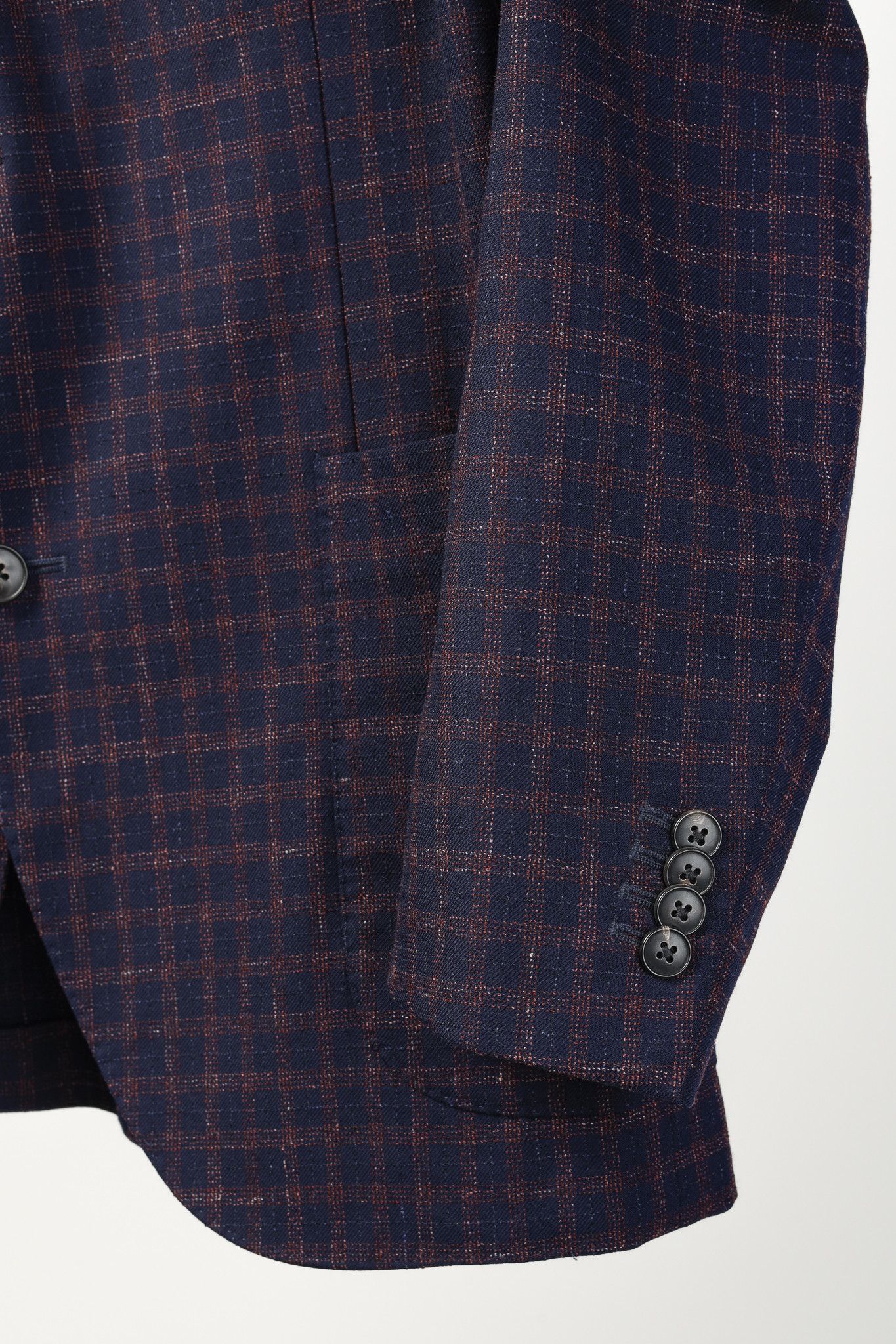 Boglioli Boglioli Navy Red Check Single-Breasted 3-Button Blazer Size 38R - 5 Thumbnail