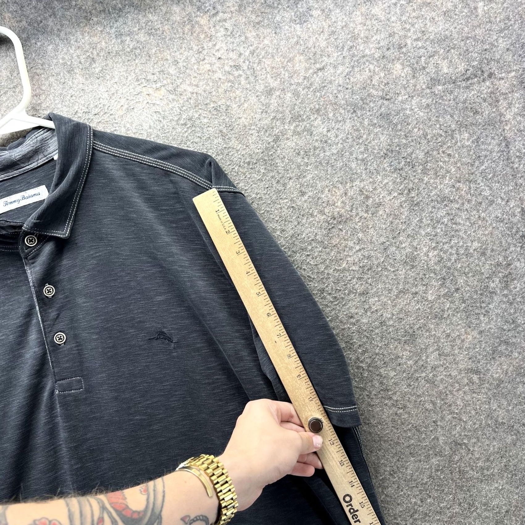 Tommy Bahama Tommy Bahama Polo Shirt Mens 2XL Gray Solid Knit Modal Marlin Logo Casual Golf Shirt Size US XXL / EU 58 / 5 - 3 Thumbnail