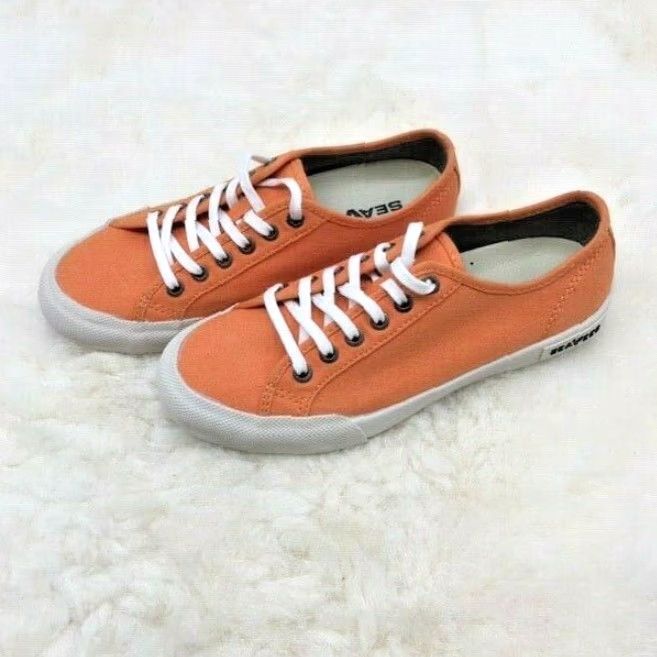 SeaVees VINTAGE SeaVees Monterey Sneakers - Women's Size 5 Athletic Canvas Shoes Orange Tangerine 80s Size US 5 / IT 35 - 2 Thumbnail