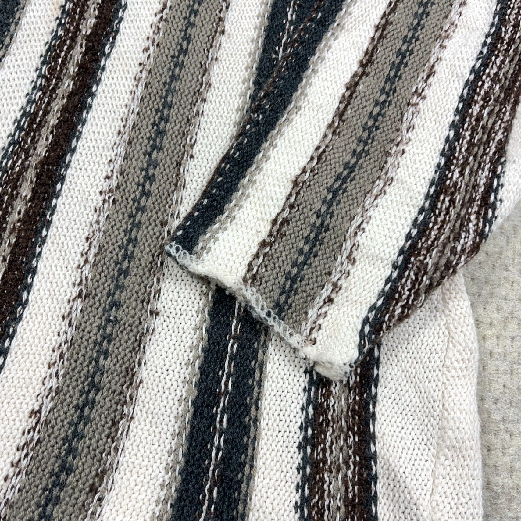 Vintage VINTAGE Members London Sweater Shirt Men L Tan Gray Striped Textured Rolled Neck Cotton Pullover Turtleneck Logo All Seasons Casual Business 90s Size US L / EU 52-54 / 3 - 5 Thumbnail
