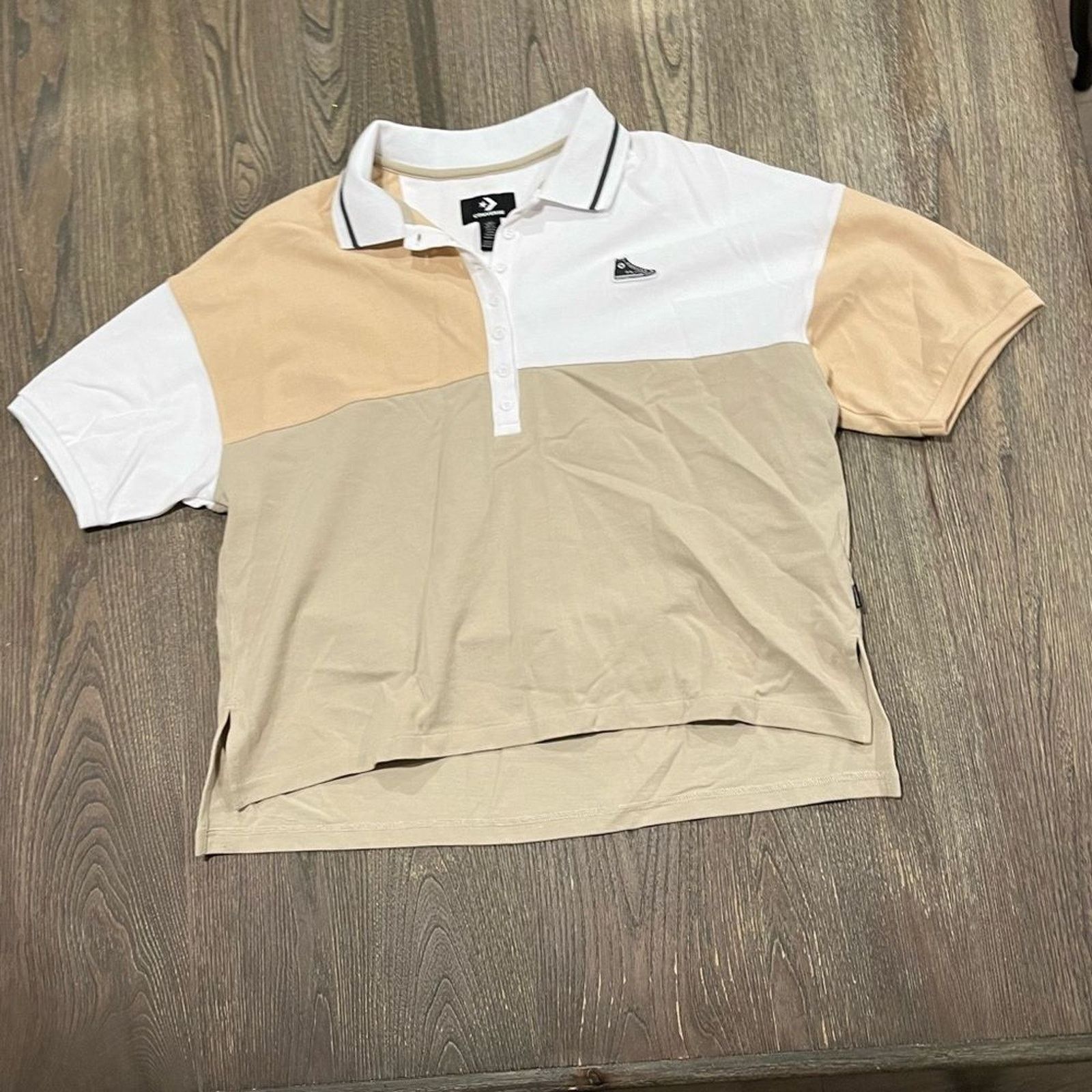 Converse NWOT Converse Color-Blocked Relaxed Polo Shirt Pullover S Size S / US 4 / IT 40 - 1 Thumbnail