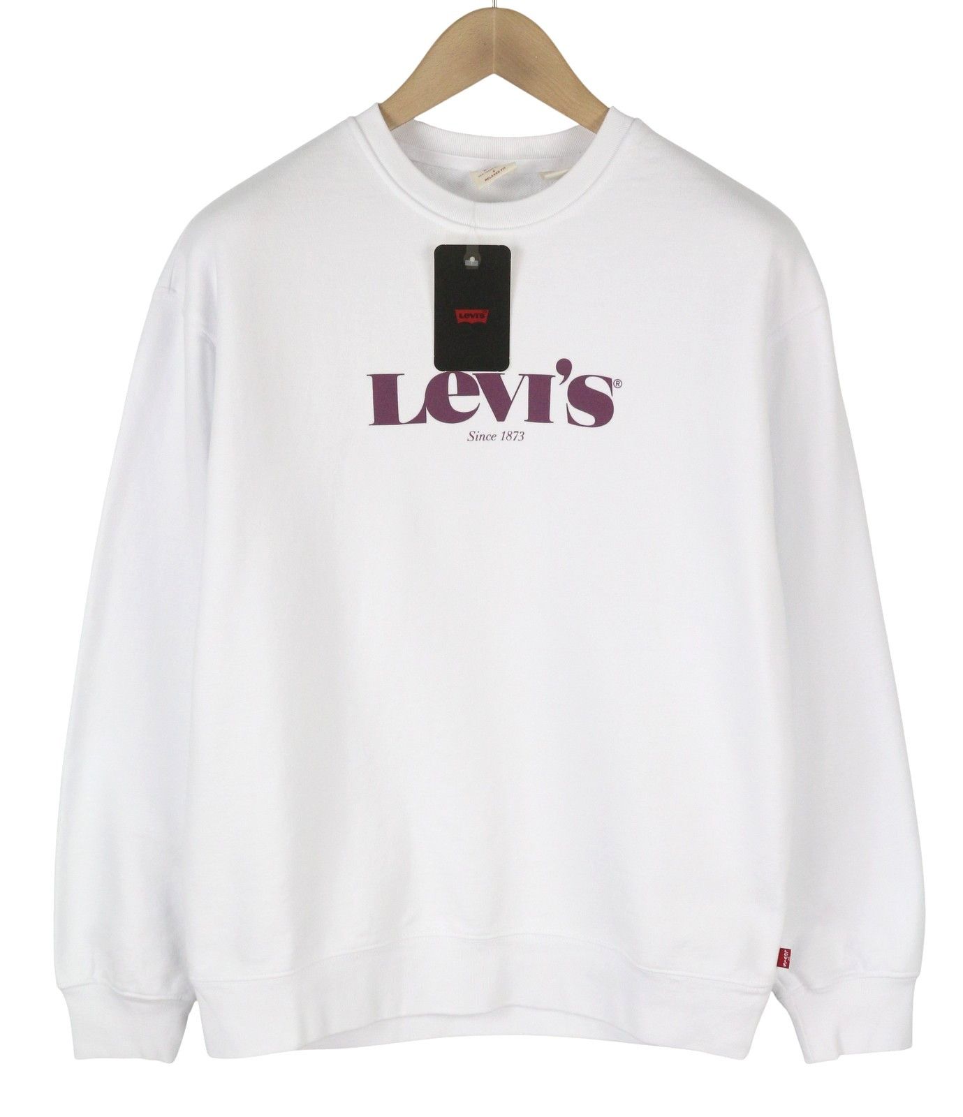 Levi's RELAXED FIT S White Graphic Logo Crew Pullover 87098 Size US S / EU 44-46 / 1 - 2 Thumbnail
