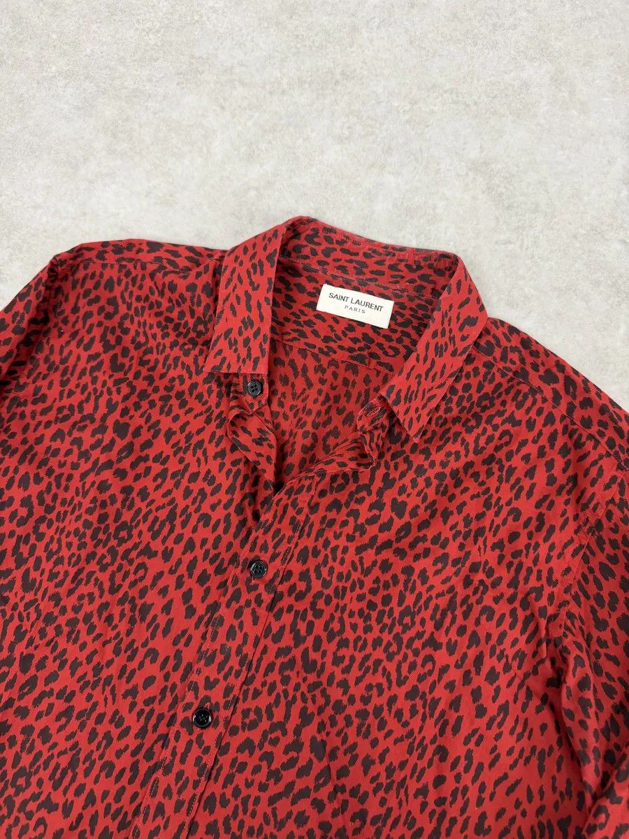 Saint Laurent Paris SS2014 Saint Laurent Red & Black Leopard Shirt Size US M / EU 48-50 / 2 - 11 Thumbnail