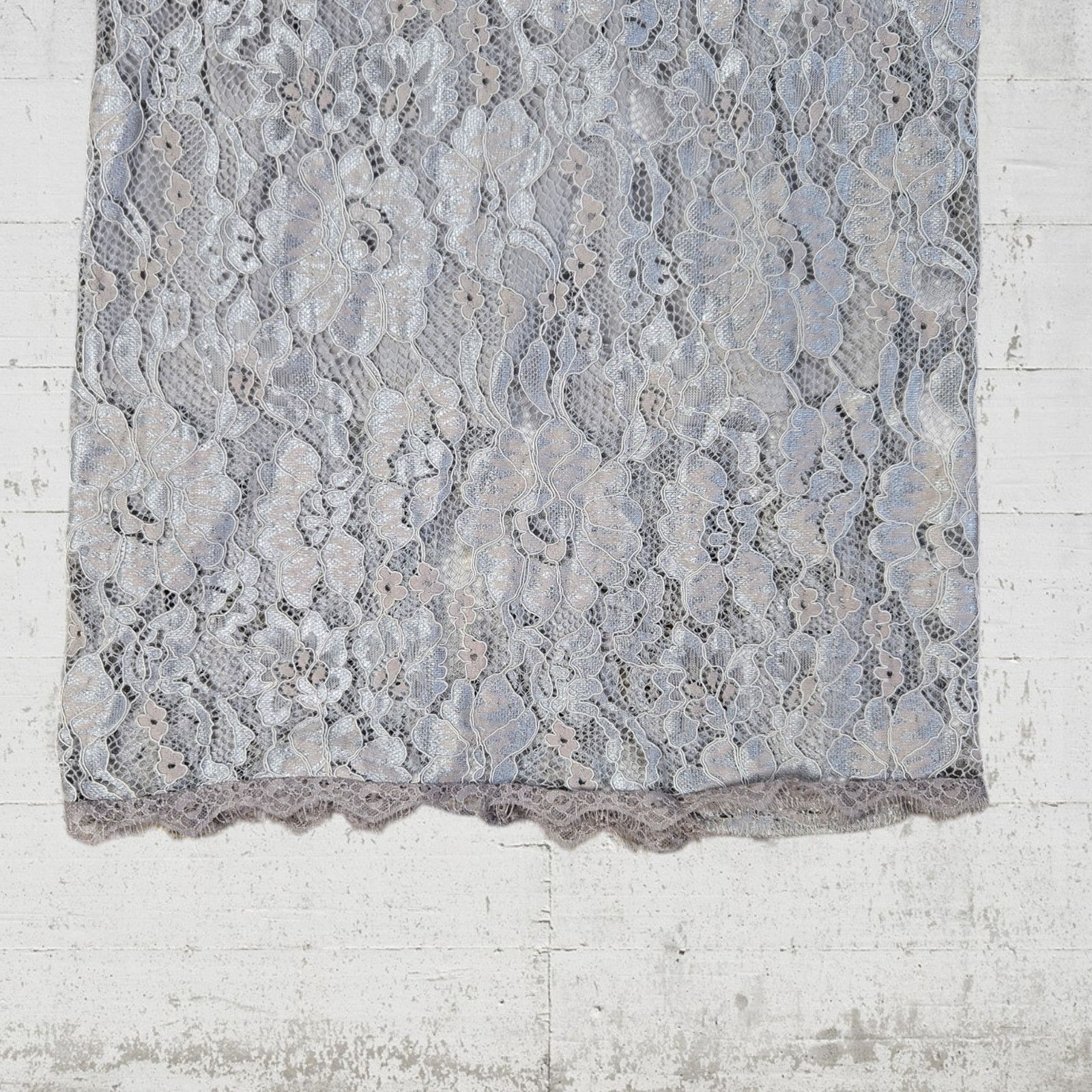 Other Lulus Gray Lace Halter Dress Large Cocktail Mini Size L / US 10 / IT 46 - 4 Thumbnail