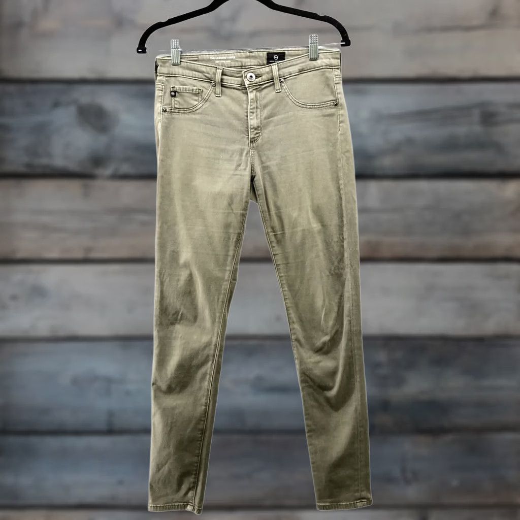Olive AG Adriano Goldschmied Legging Ankle Super Skinny Jean Womens Sz 27 Olive Green Size 27" / US 4 / IT 40 - 1 Thumbnail