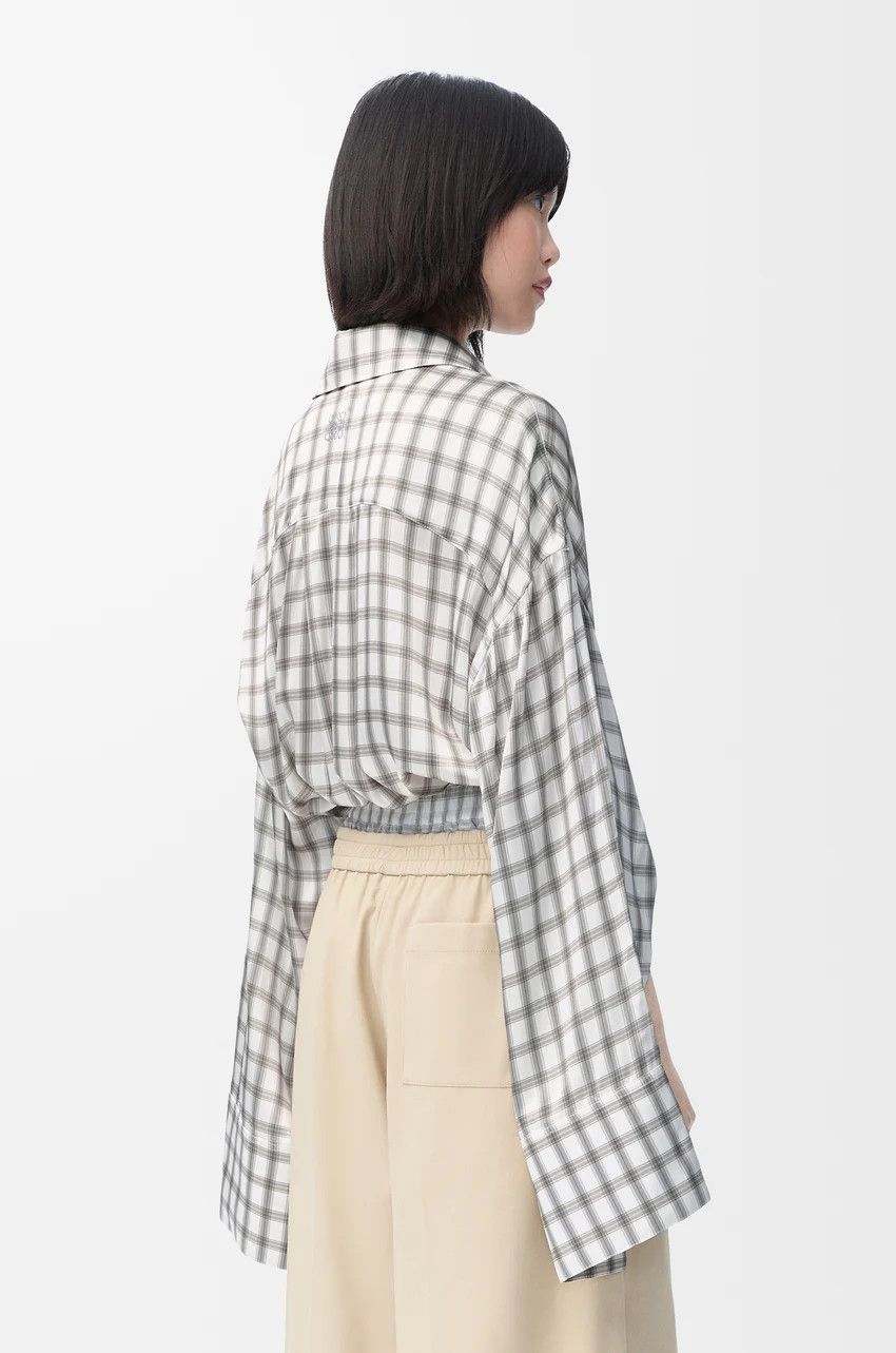 Loewe o1loc1c0525 Shirt In Silk in White/Grey Size M / US 6-8 / IT 42-44 - 4 Thumbnail