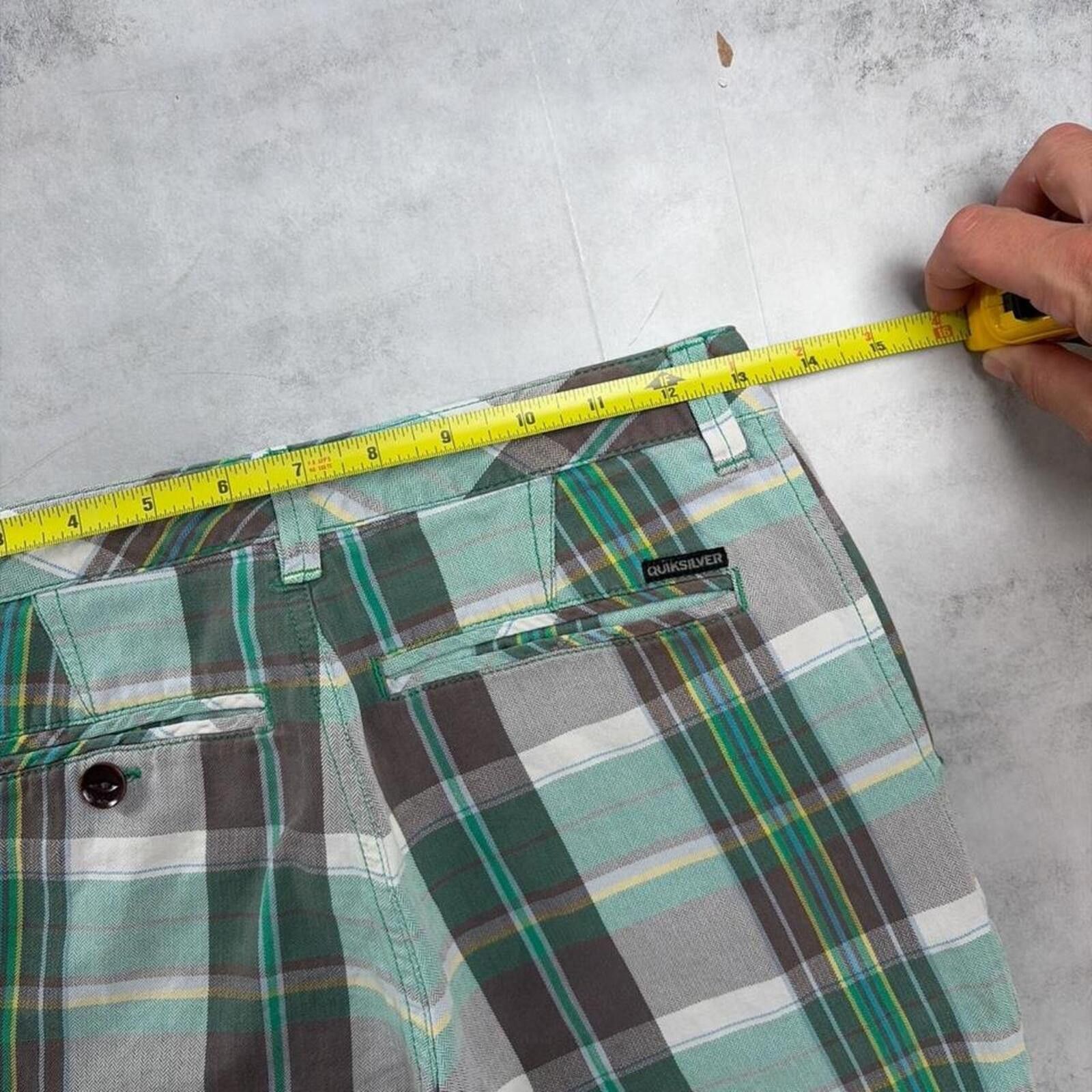 Quiksilver Y2K Green Quiksilver Surf Grunge Plaid Shorts Size 42" / US 20 - 6 Thumbnail
