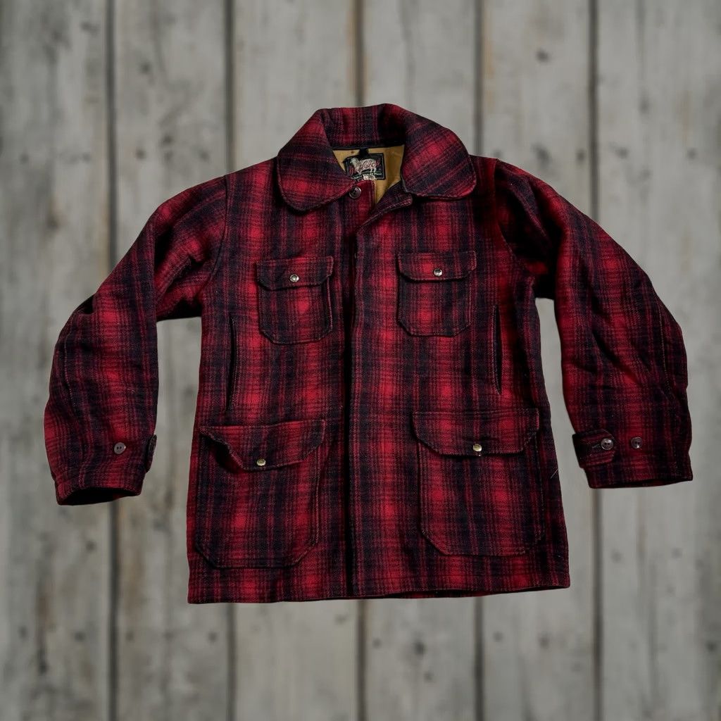 Vintage VINTAGE Woolrich Hunting Coat Jacket Wool Plaid Red 40s 50s Wool Outer Red Pit to Pit 22in Length 30.5in Men's Measurements Size US XXL / EU 58 / 5 - 1 Thumbnail