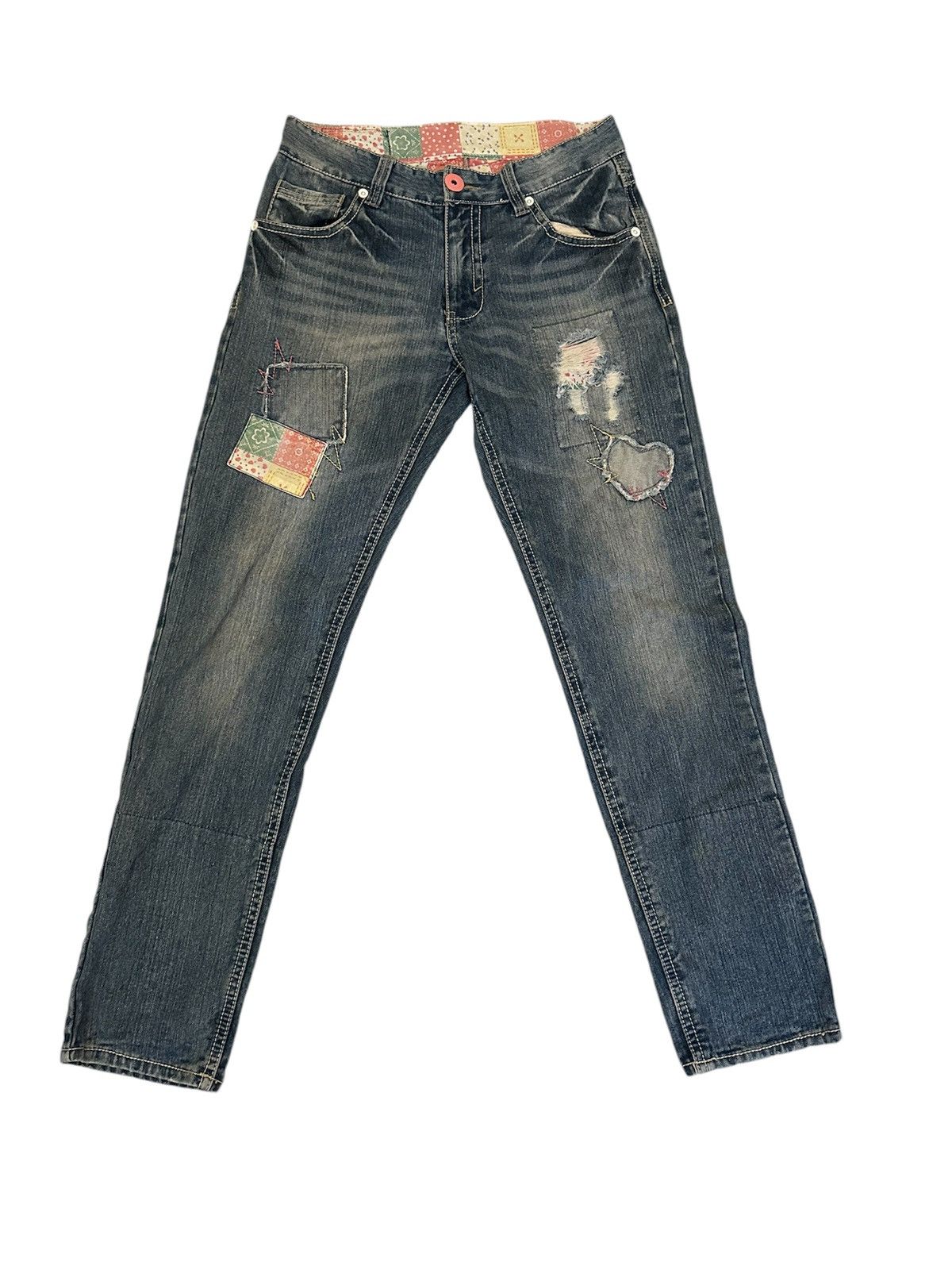 Japanese Brand Distress denim pactwork Size US 32 / EU 48 - 1 Thumbnail