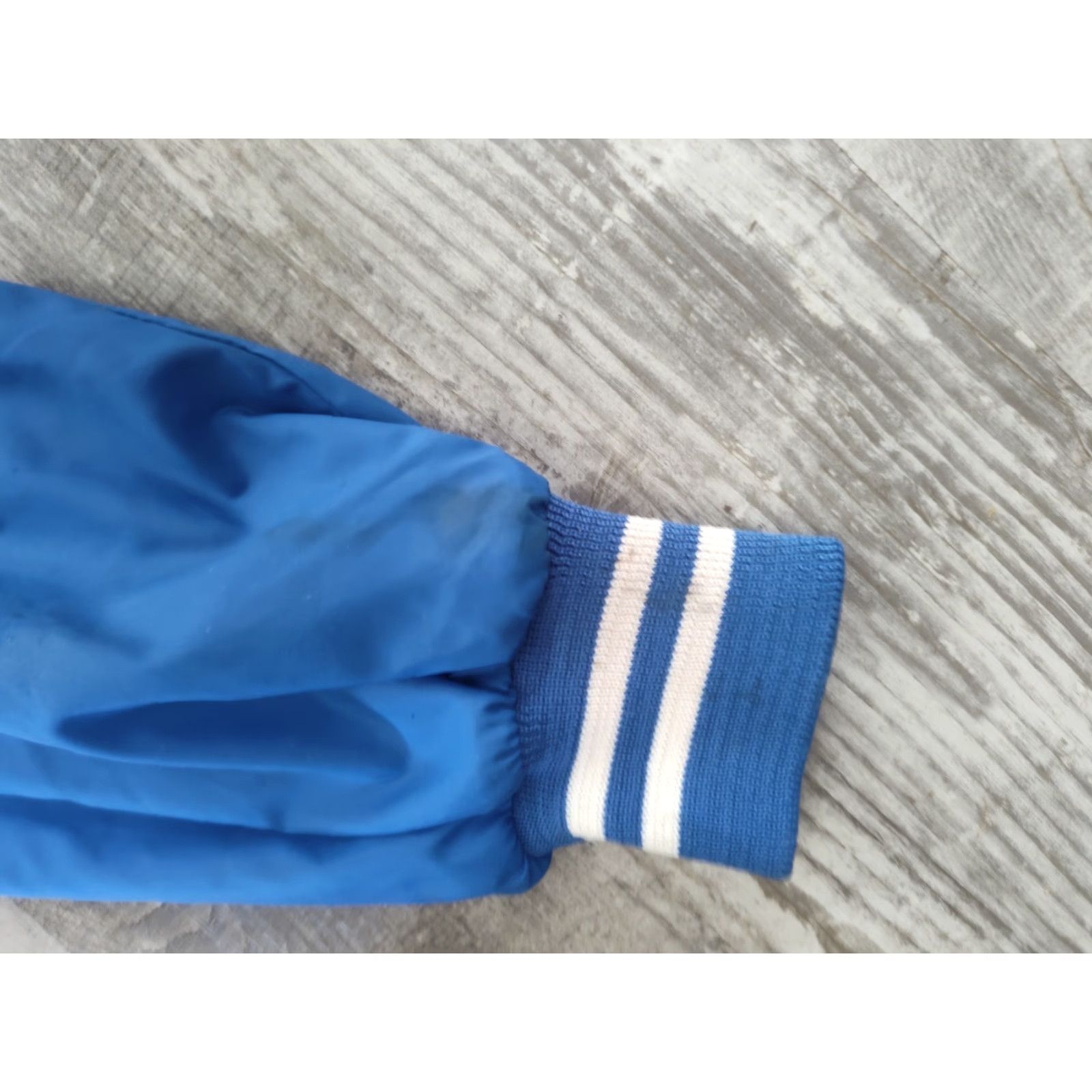 Augusta Sportswear VINTAGE 1987 Michigan ABA BMX Satin Bomber Jacket Men XL Dark Blue 80s Sports Cycling Riding Size US XL / EU 56 / 4 - 6 Thumbnail