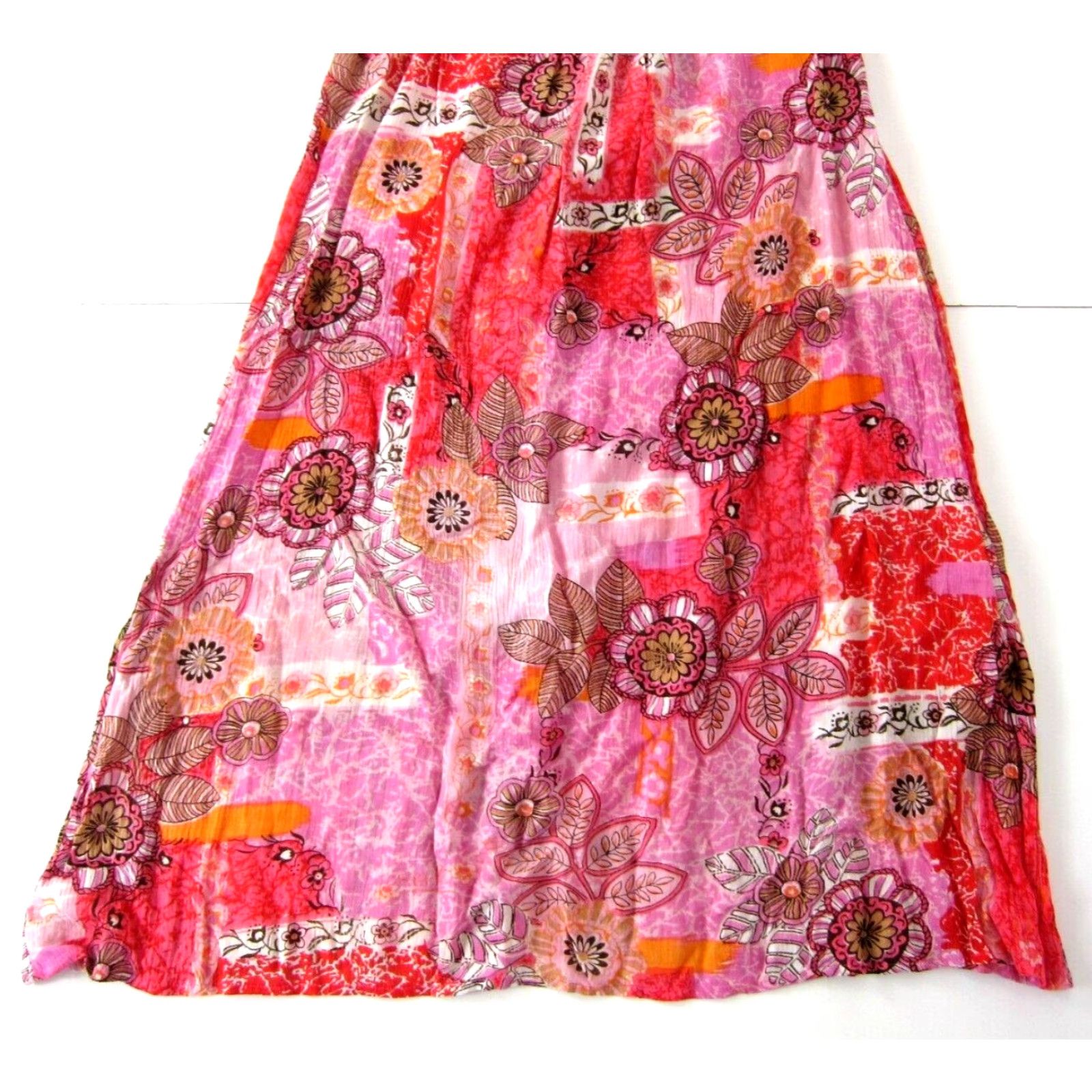 Vintage Forbidden 100% Rayon Pink Floral Beaded Tunic Tank Sun Dress Small Womens Size S / US 4 / IT 40 - 6 Thumbnail