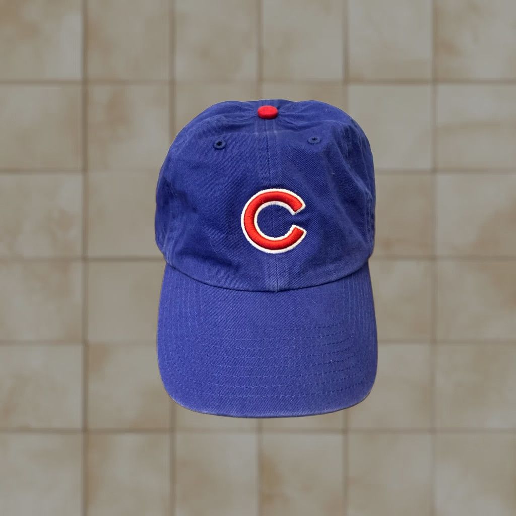 MLB 47 Brand Hat Mens Adjustable Blue MLB Chicago Cubs Forty Seven Strapback Baseball Dad Cap Size ONE SIZE - 1 Thumbnail