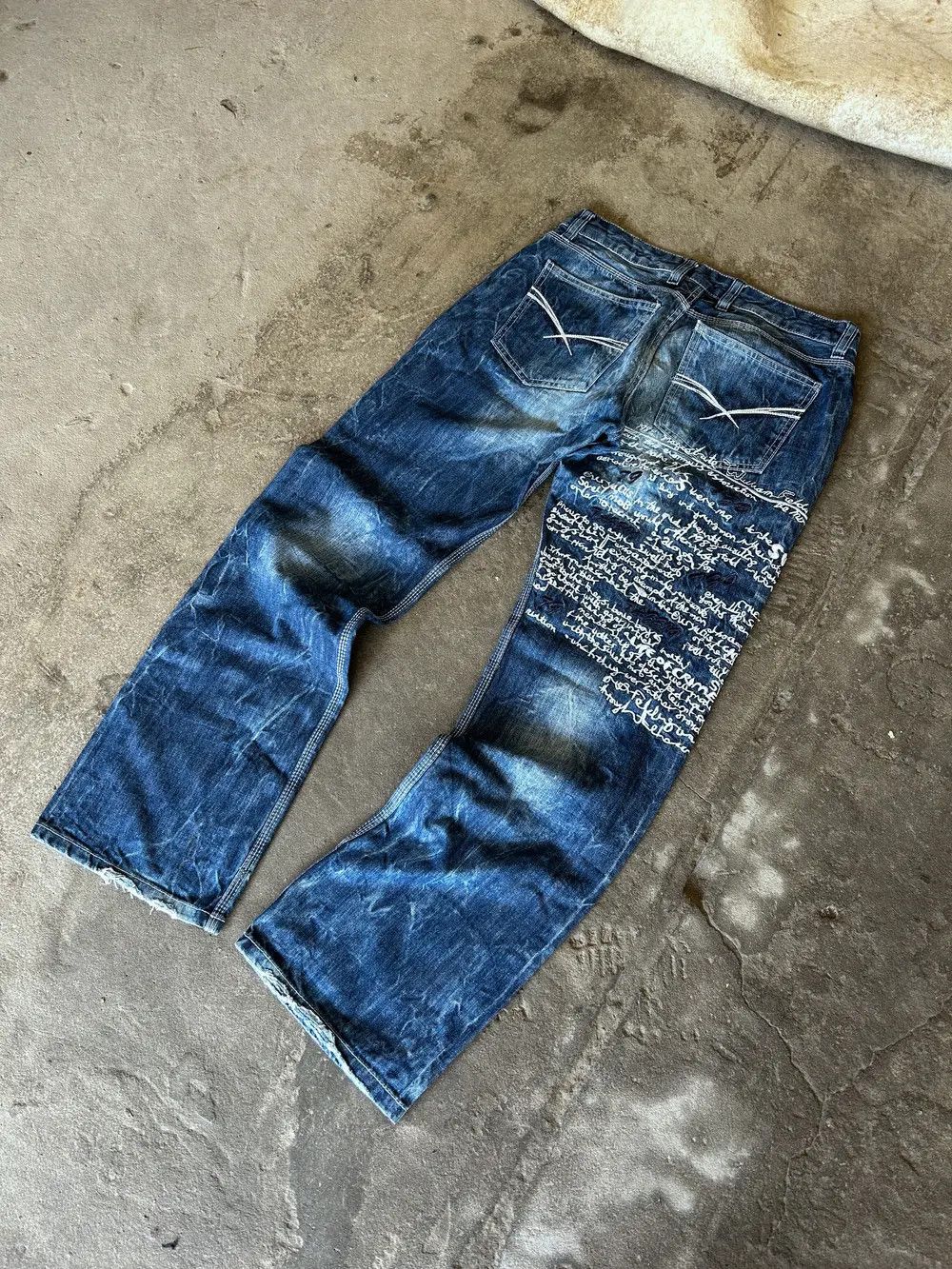 Hysteric Glamour × Japanese Brand Japanese Crazy Ed Hardy Style Distressed Washed Jeans Size US 32 / EU 48 - 5 Thumbnail