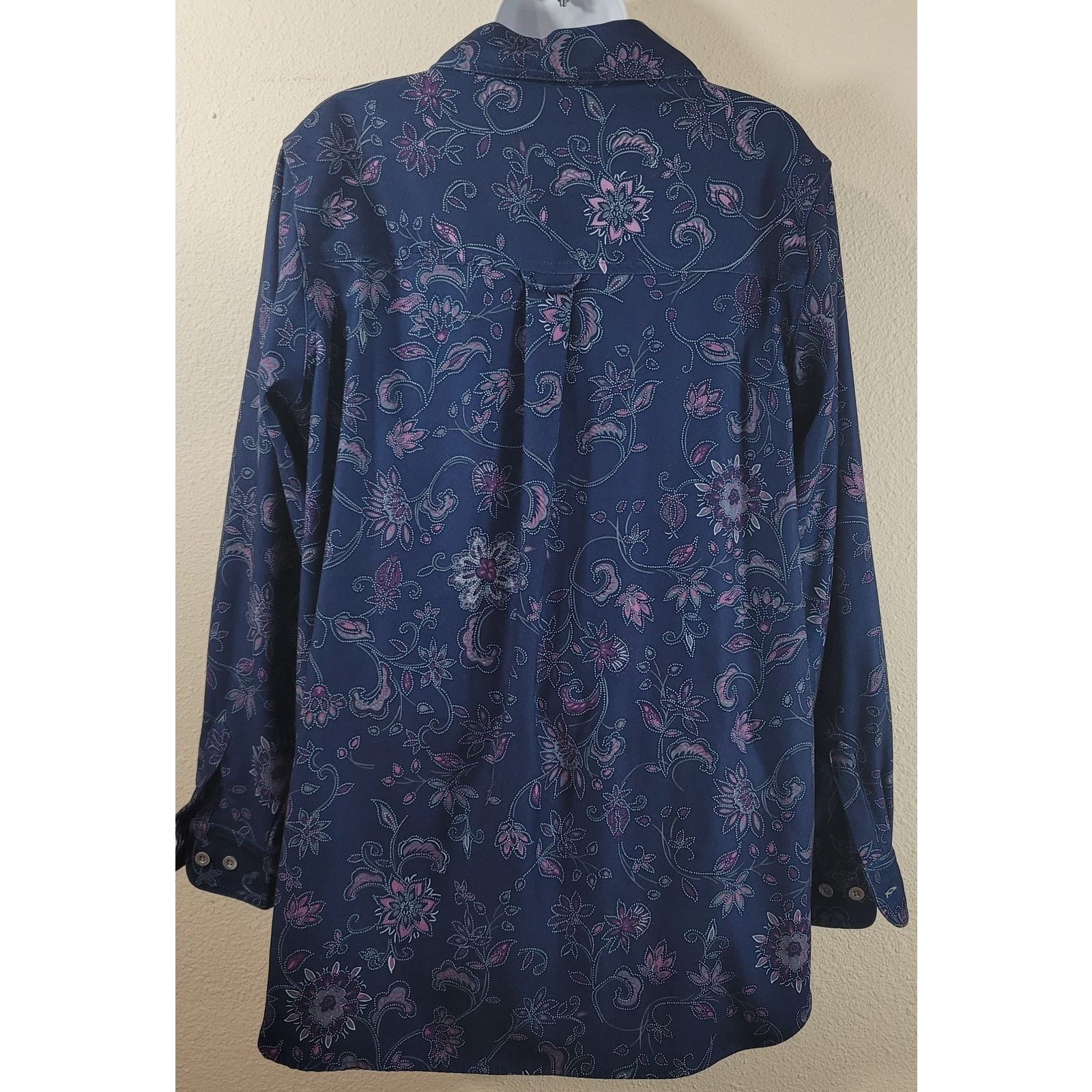 Other Mainstreet Blues Blue Purple Floral Print Button Top Medium Size M / US 6-8 / IT 42-44 - 3 Thumbnail