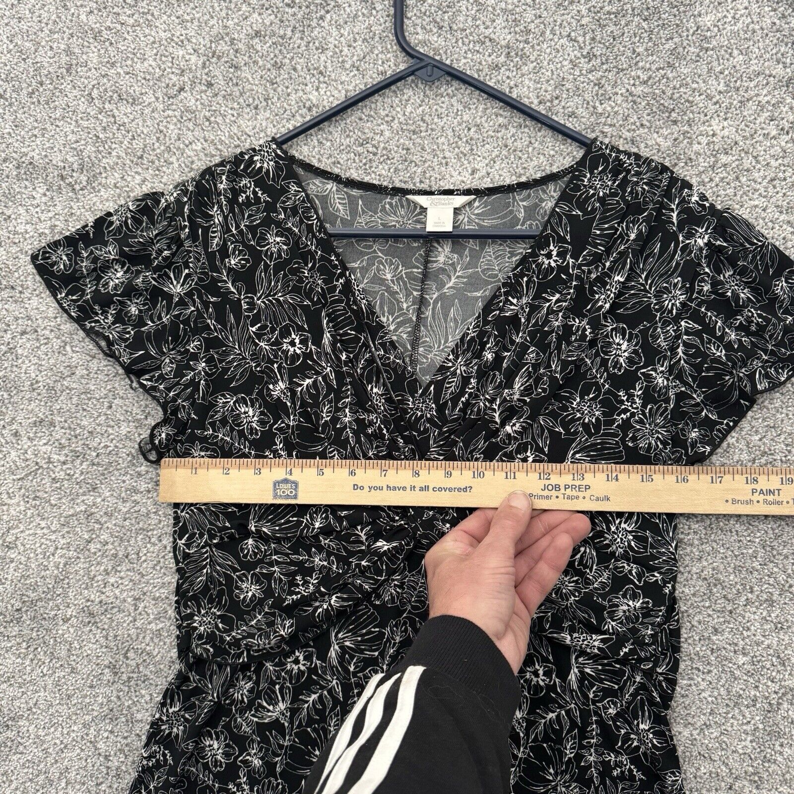 Other Christopher & Banks Dress Large Twist Front Classic Floral Size L / US 10 / IT 46 - 3 Thumbnail