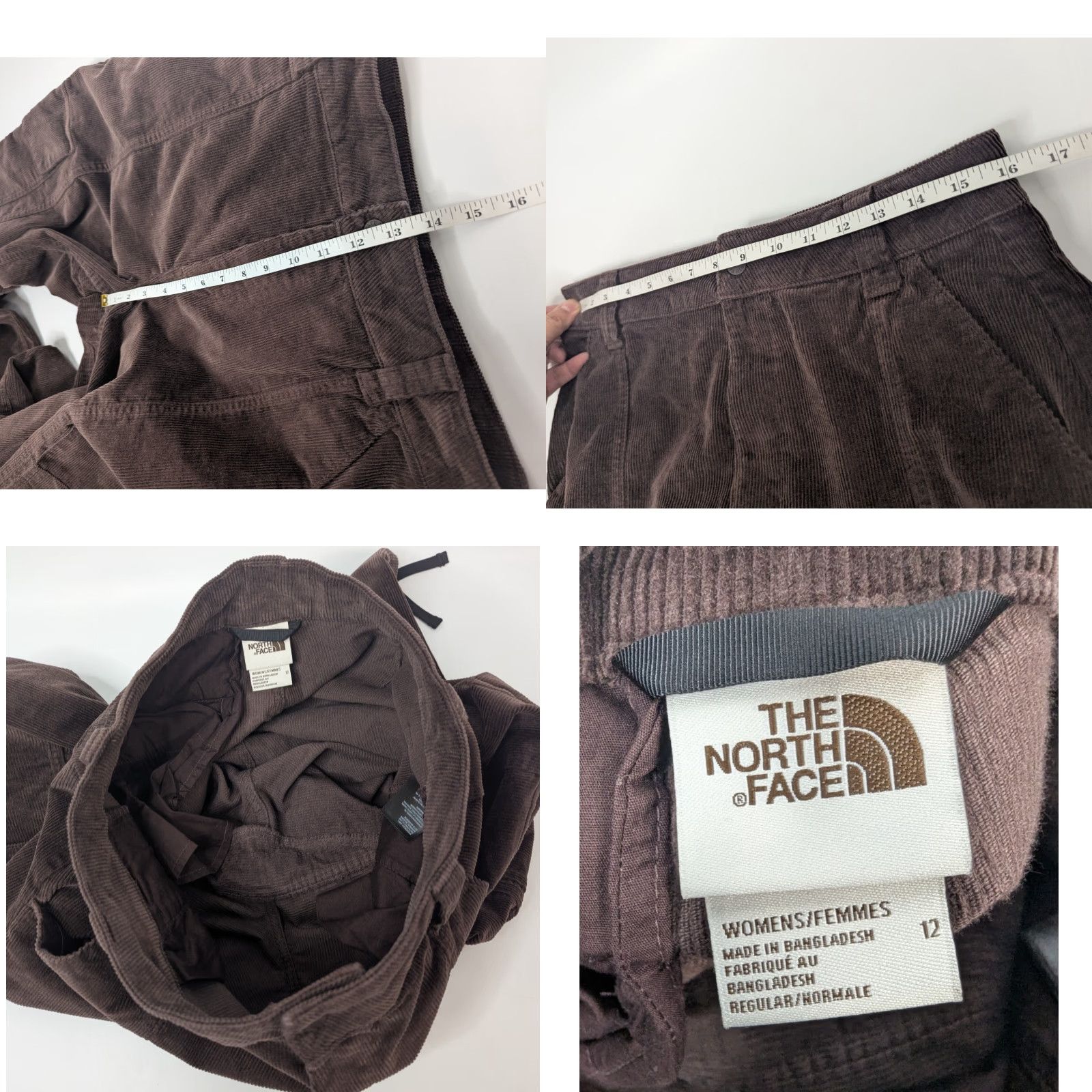 The North Face The North Face Brown Corduroy Cargo Pants Womens Size 12 Wide-Leg Utility Gorpcore Capri Folded Stretch Cotton Elastane Logo Pockets Fall Winter Mens? Size 34" / US 12 / IT 48 - 8 Thumbnail
