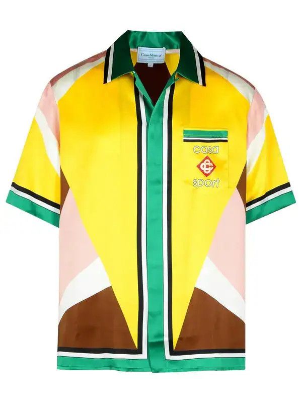 Casablanca o1mle0326 Cuban Collar Short Sleeve Shirt in Multicolor Size US XS / EU 42 / 0 - 1 Thumbnail