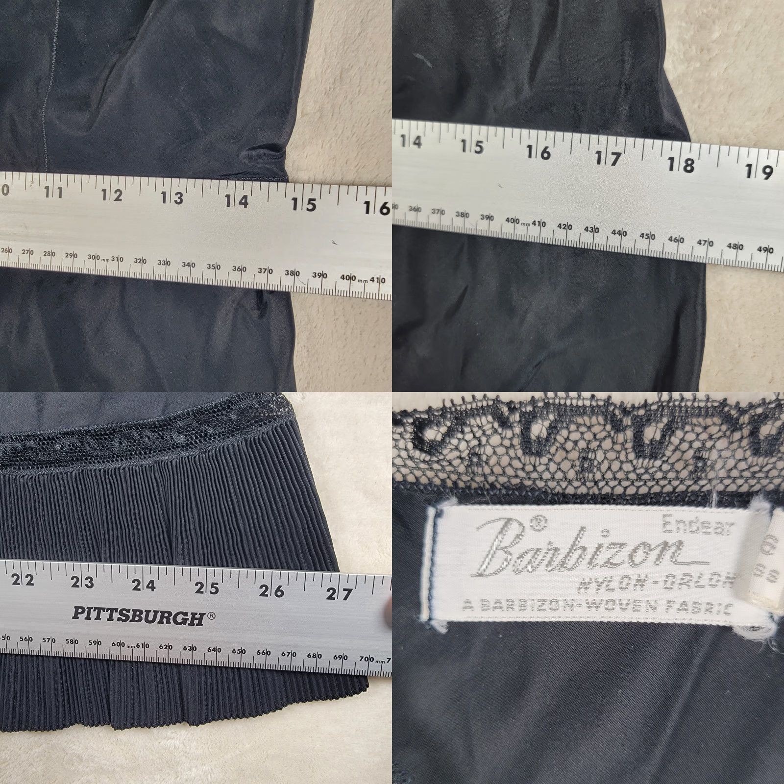 Vintage VINTAGE Barbizon Slip Dress Small Black Lace Nightgown 1960s Indie Club Wear Size XXL / US 16-18 / IT 52-54 - 8 Thumbnail