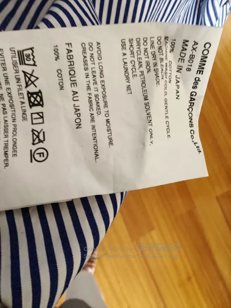 Comme des Garcons Comme Des Garcons Blue and white striped shirt Size L / US 10 / IT 46 - 5 Thumbnail