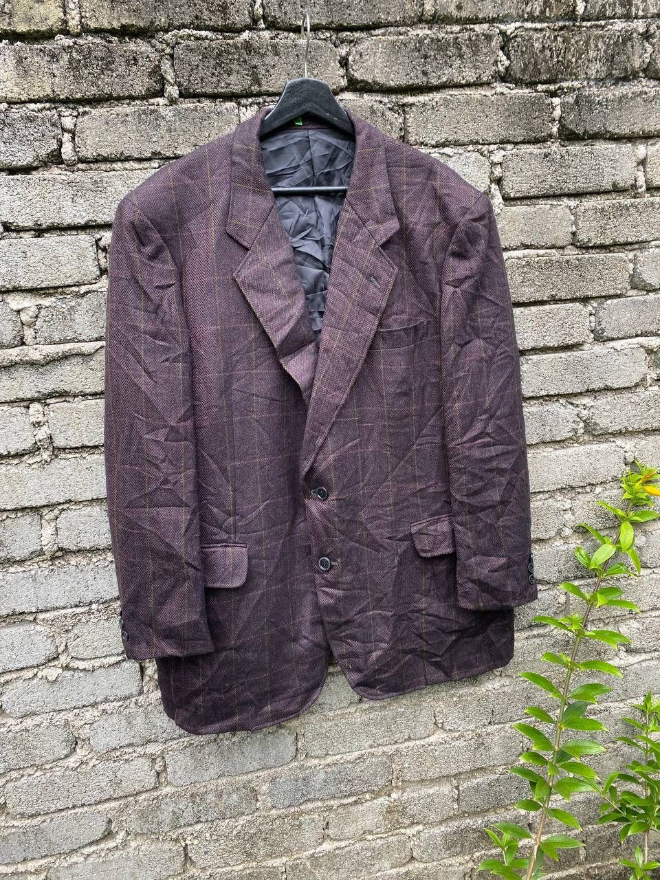 Japanese Brand × Vintage Vintage 80s Casanovas Casino Wool Plaid Blazer Size US XL / EU 56 / 4 - 3 Thumbnail