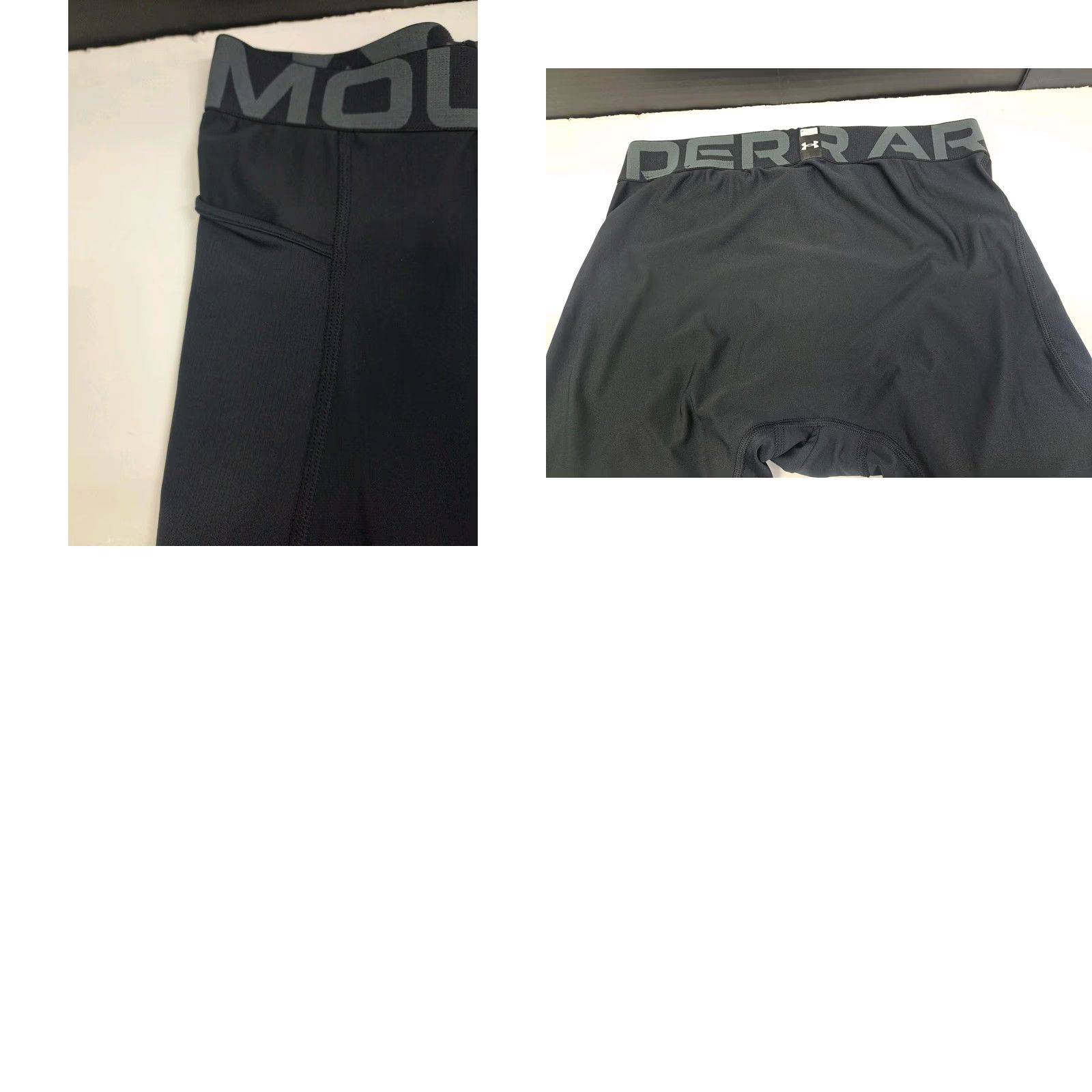Under Armour Under Armour Mens Heat Gear Compression Pants Side Pocket L 20" #6733 Black Cat Solid Size US 33 - 8 Thumbnail