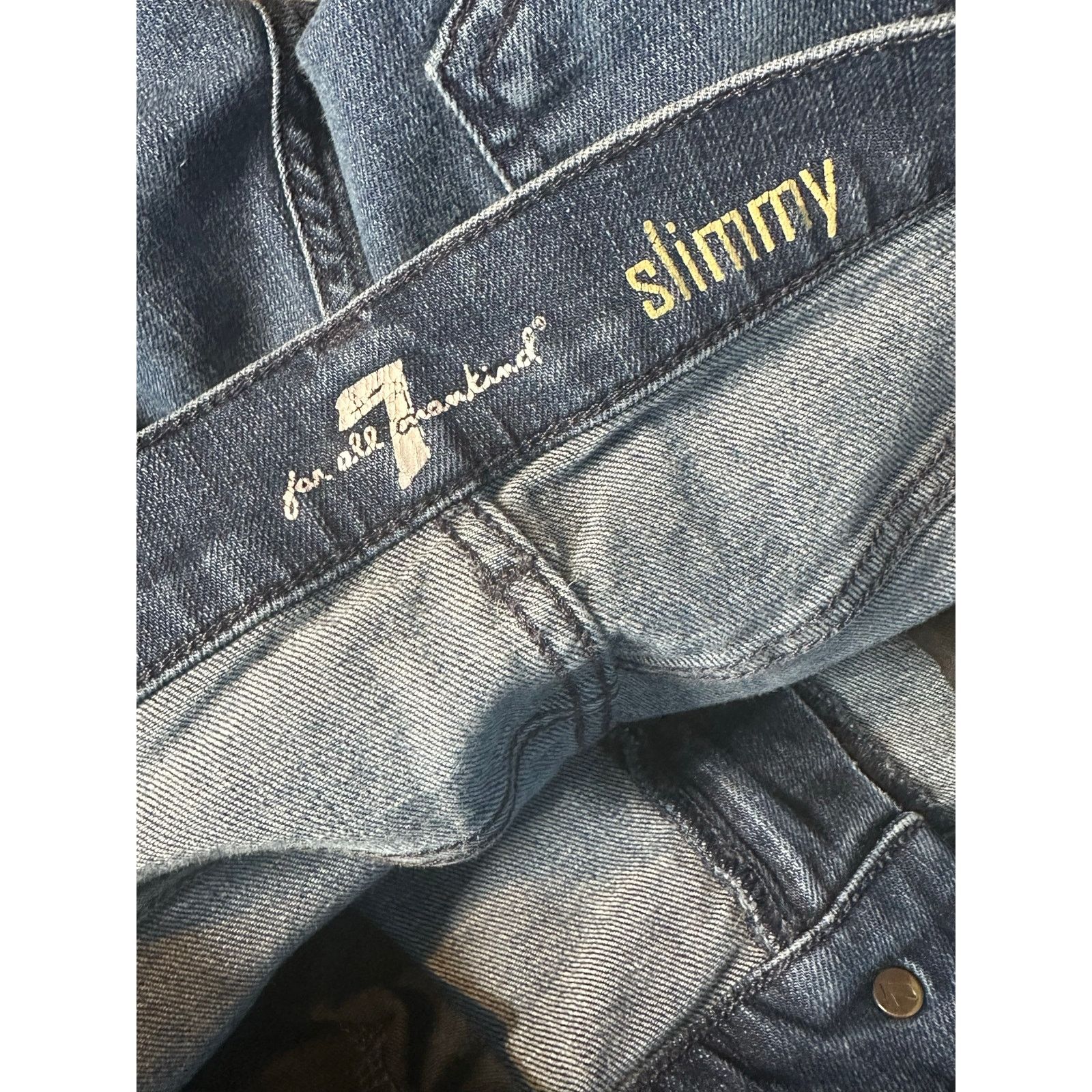 7 For All Mankind 7 for all Mandkind Slimmy distressed blue jeans size 32 Size US 32 / EU 48 - 3 Thumbnail