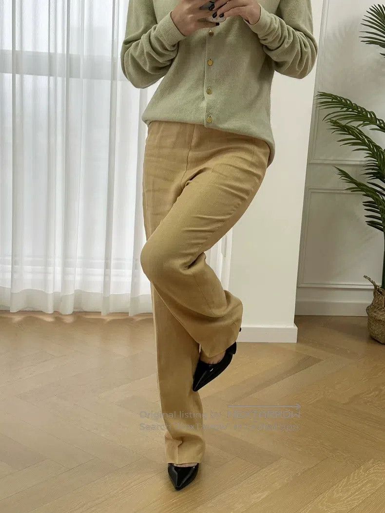 Hermes Hermes Solid Color Side Buttoned Linen Straight Leg Casual Size 26" / US 2 / IT 38 - 2 Thumbnail
