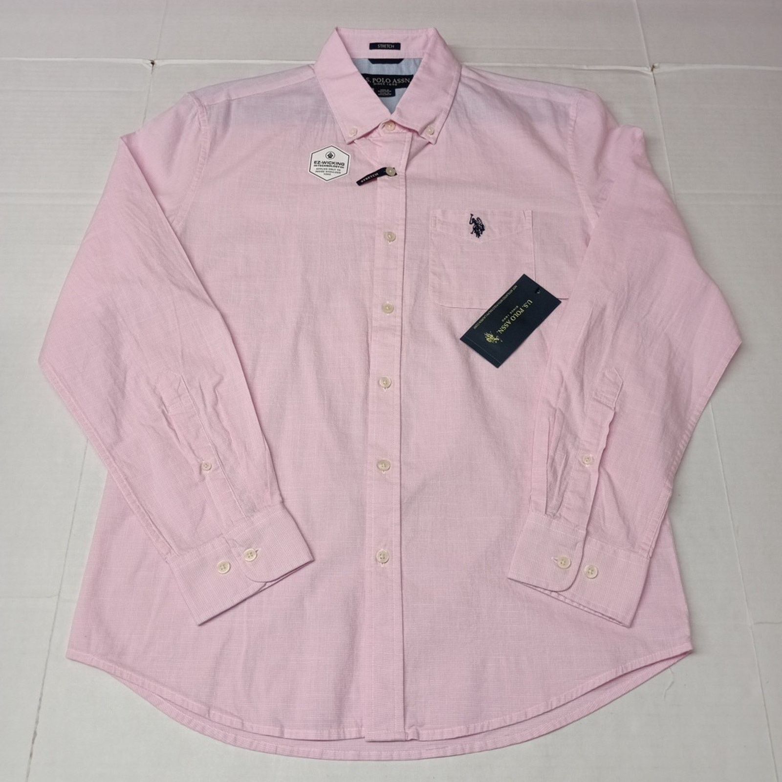 U.S. Polo Assn. U.S. Polo Assn. Button Woven Shirt Men's M Pink Checkered Size US M / EU 48-50 / 2 - 1 Thumbnail