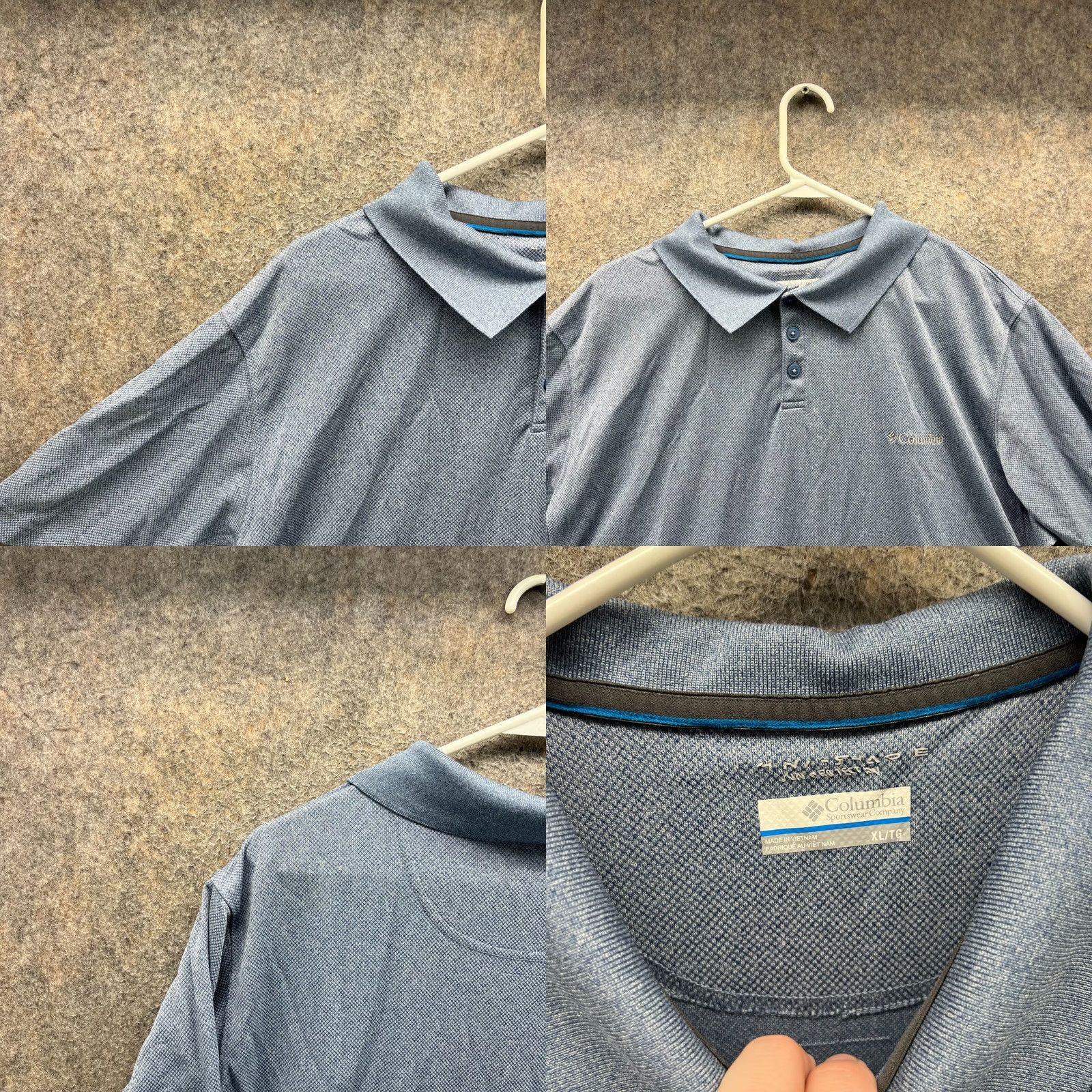 Vintage Columbia Polo Shirt Mens XL Blue Omni-Shield Stretch Heather Advantage Golf Shirt Size US XL / EU 56 / 4 - 8 Thumbnail