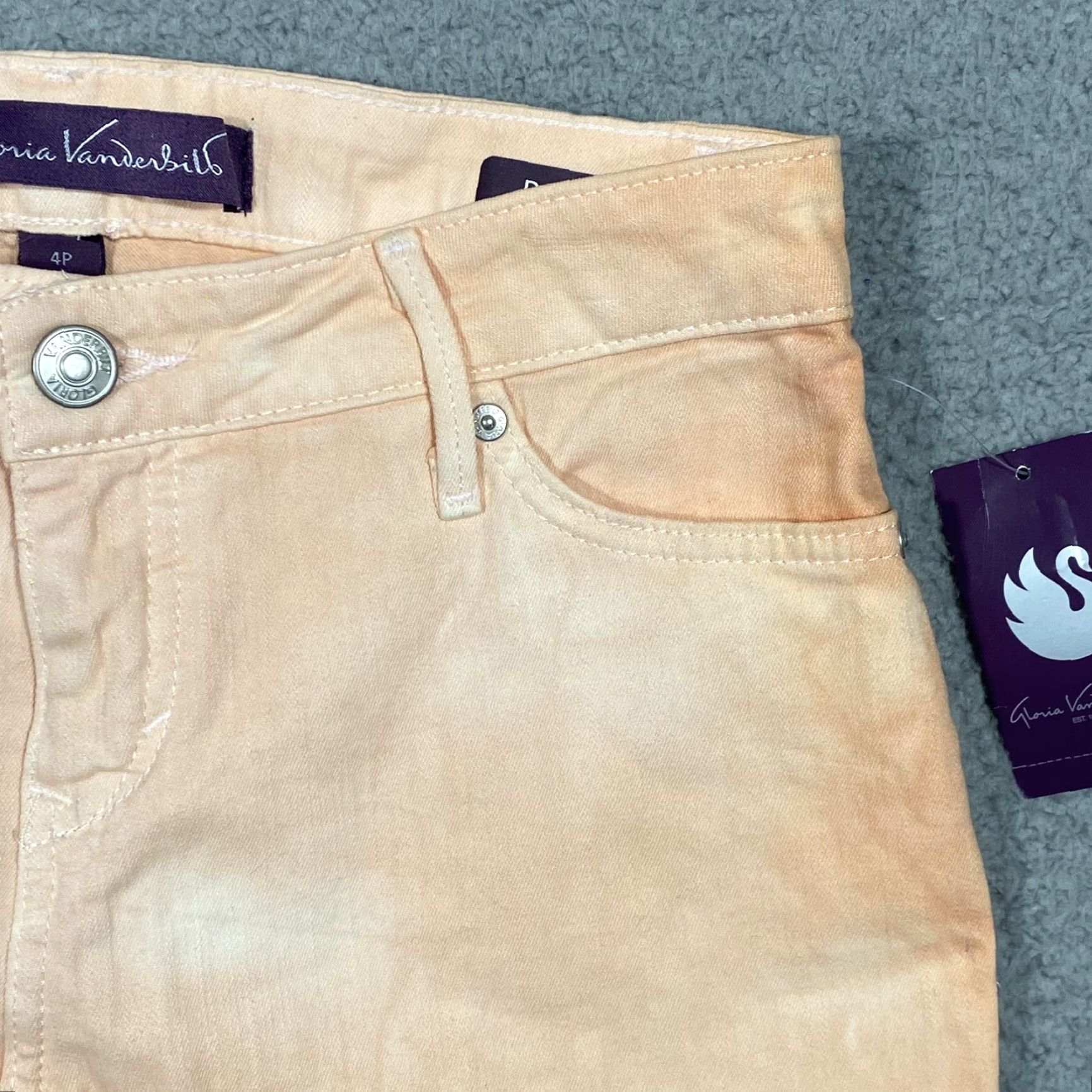 Gloria Vanderbilt Gloria Vanderbilt Bermuda Shorts Women’s 4P Denim Tie-Dye Orange 5-Pocket Stretch Casual Travel Women Size 27" / US 4 / IT 40 - 6 Thumbnail