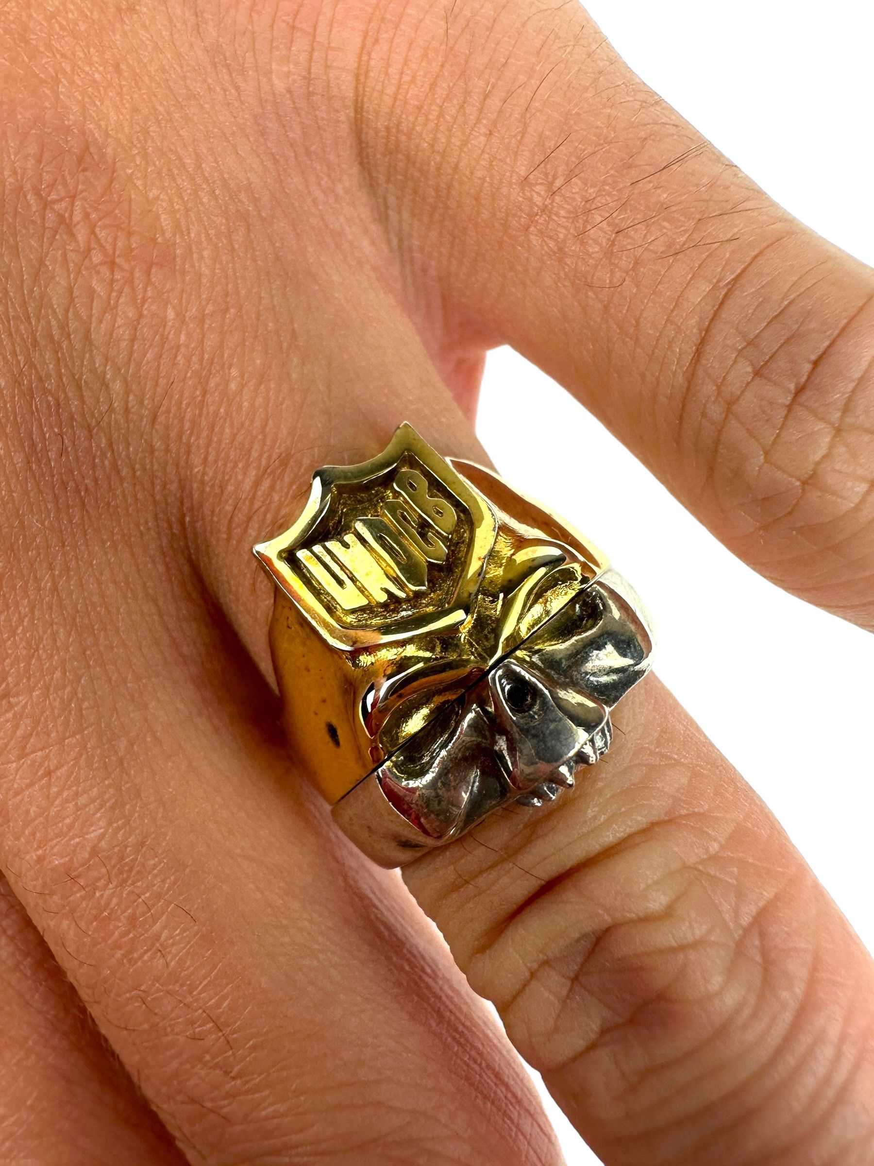 Pre-owned Undercover Gold And Silver Skull Ring