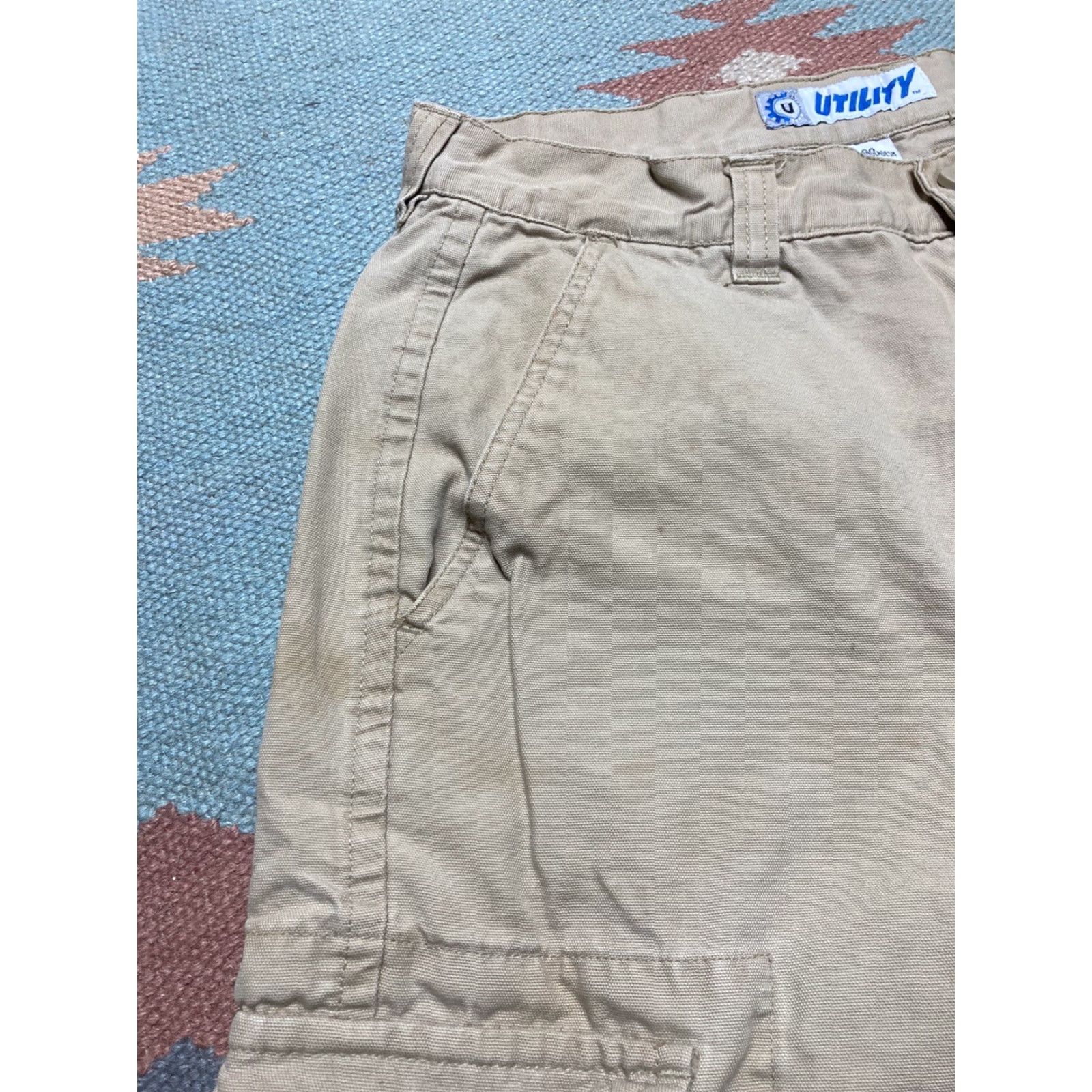 Vintage VINTAGE Utility Cargo Shorts Men 29 Beige Grunge Distressed Baggy Skater Y2K Cargo Shorts Mens Size US 29 - 5 Thumbnail