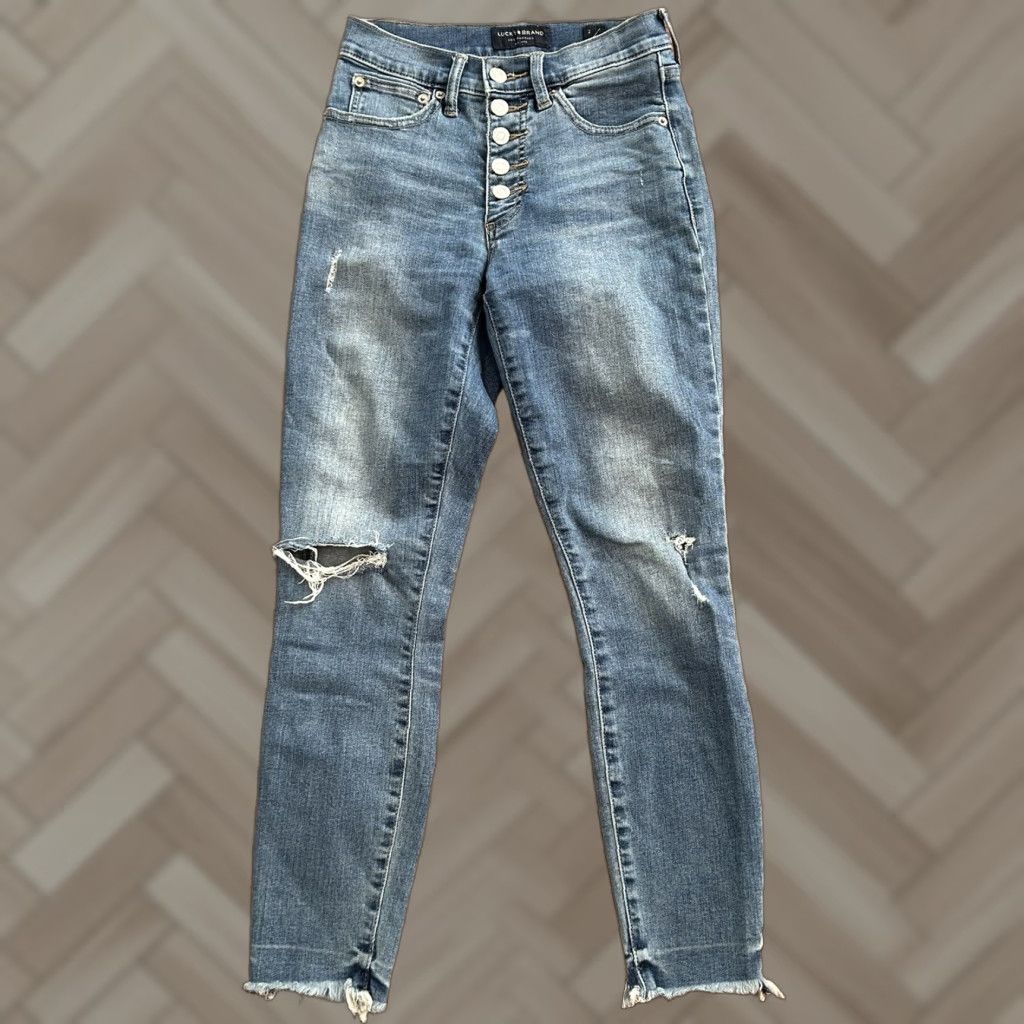 Lucky Brand Lucky Brand Women's Bridgette Jeans High Rise Skinny Size 2/26 Ankle Blue Denim Slim Fitted Womens Size 26" / US 2 / IT 38 - 1 Thumbnail