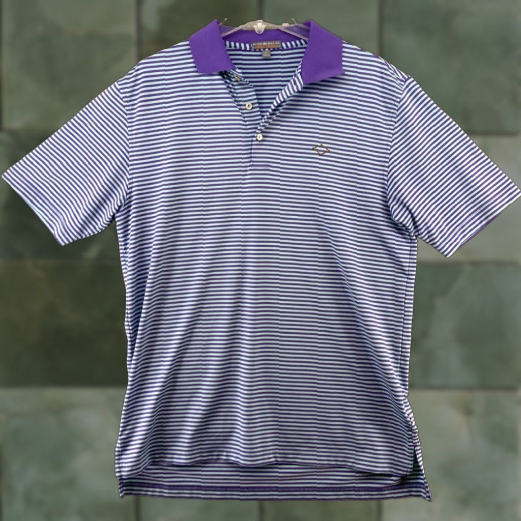 Peter Millar Peter Millar Polo Shirt Mens M Purple Stripe Summer Comfort Shirt Size US M / EU 48-50 / 2 - 1 Thumbnail