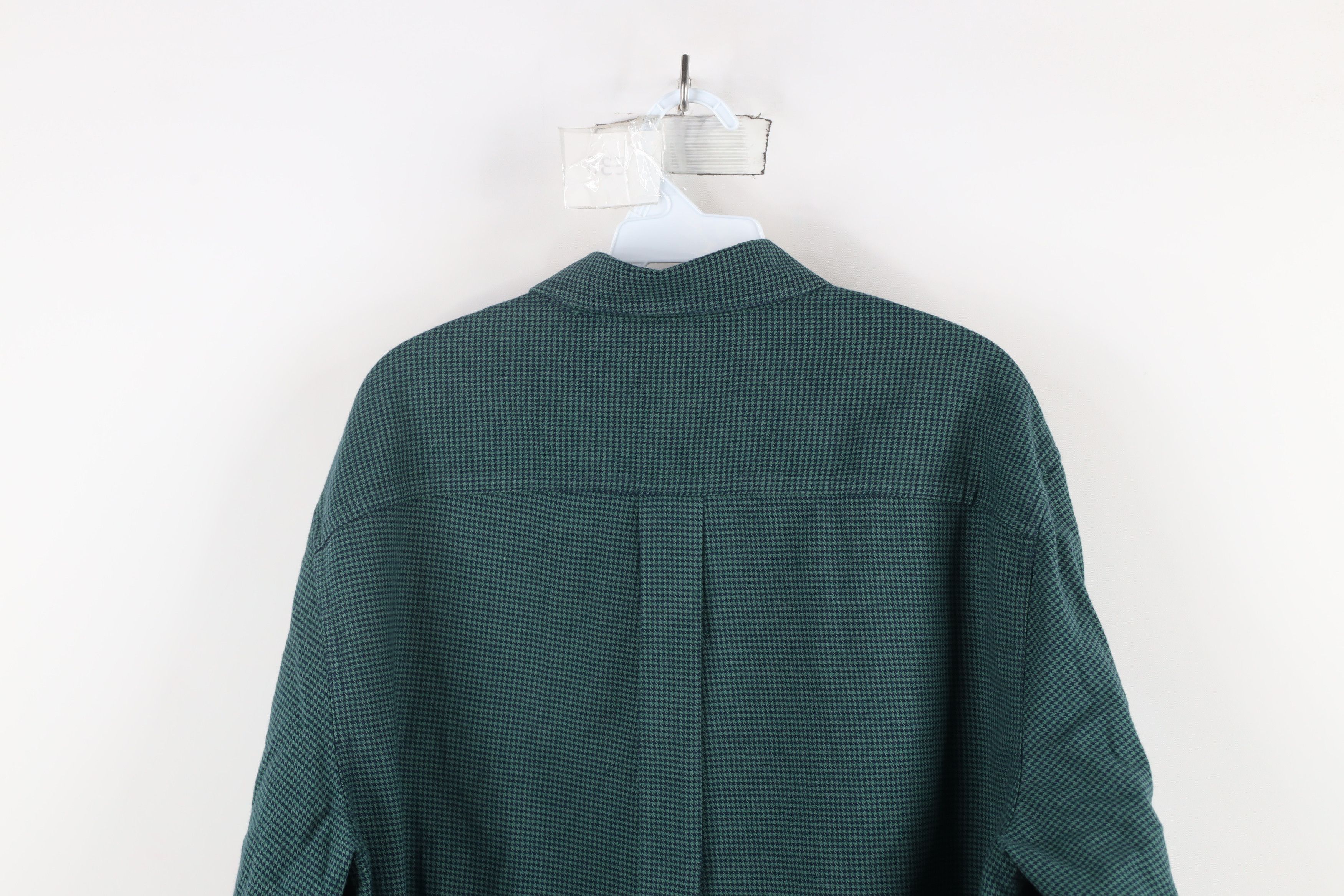 L.L. Bean × Vintage Vintage LL Bean Houndstooth Collared Button Down Shirt Green Size US L / EU 52-54 / 3 - 7 Thumbnail
