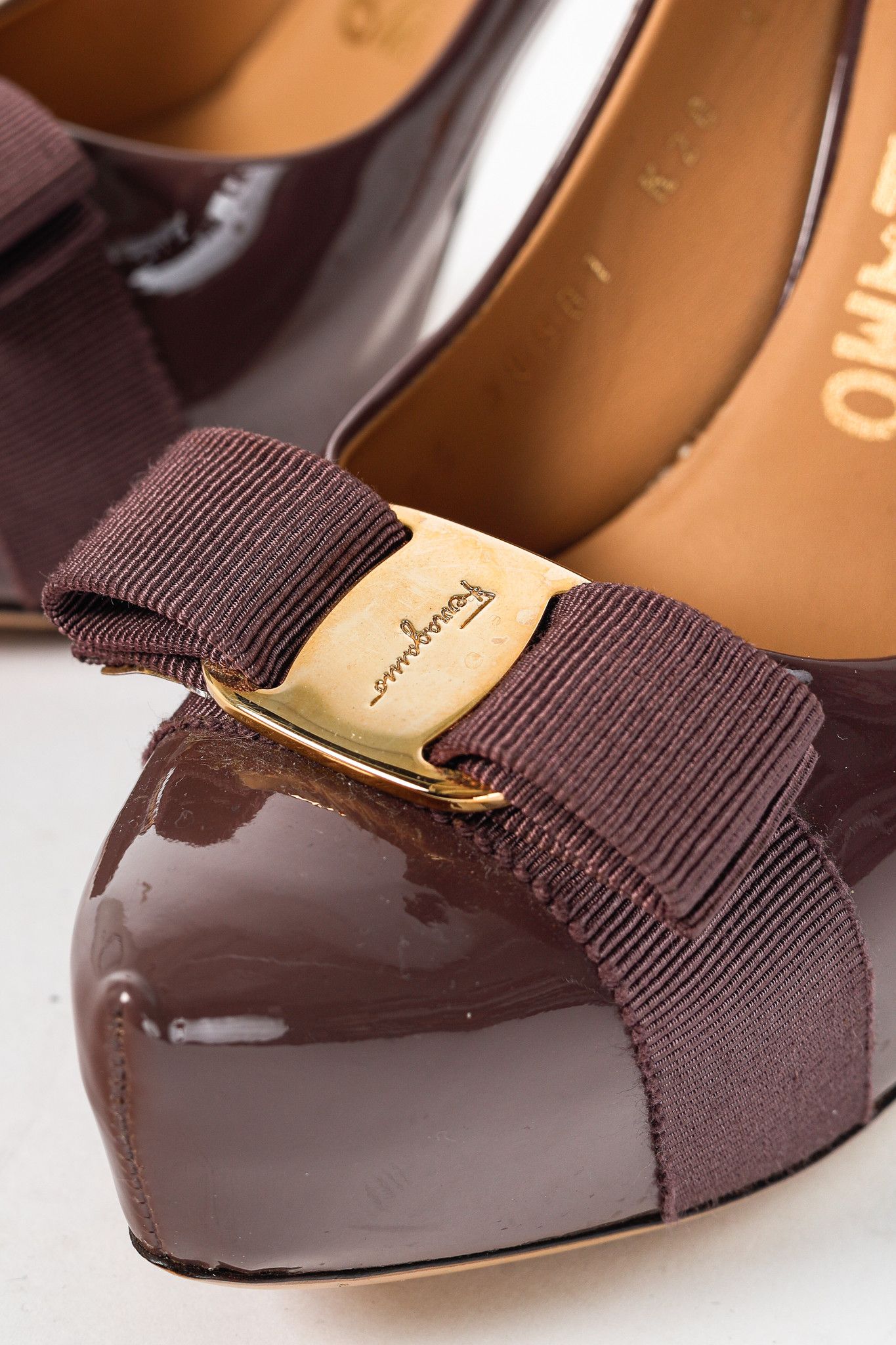 Salvatore Ferragamo Salvatore Ferragamo Trilly Patent Vara-Bow Platform Pumps Size US 5.5 / IT 35.5 - 6 Thumbnail
