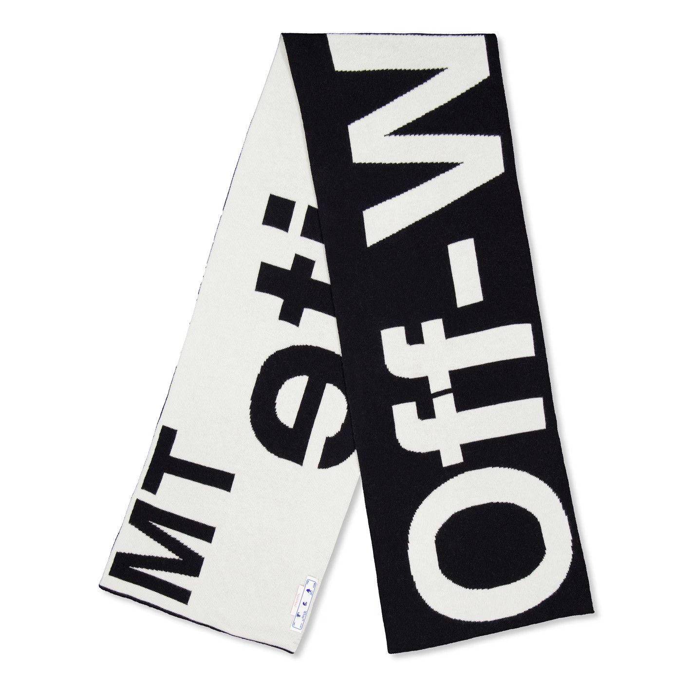 Off-White o1g2r1mq0225 Size: OS / Contrasting Logo Scarf Black & White Size ONE SIZE - 1 Thumbnail