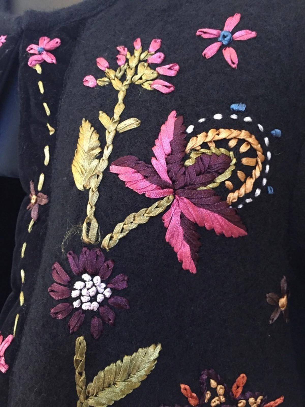 Coldwater Creek Coldwater Creek 100% Wool Black Embroidered Jacket Sz L Size L / US 10 / IT 46 - 4 Thumbnail