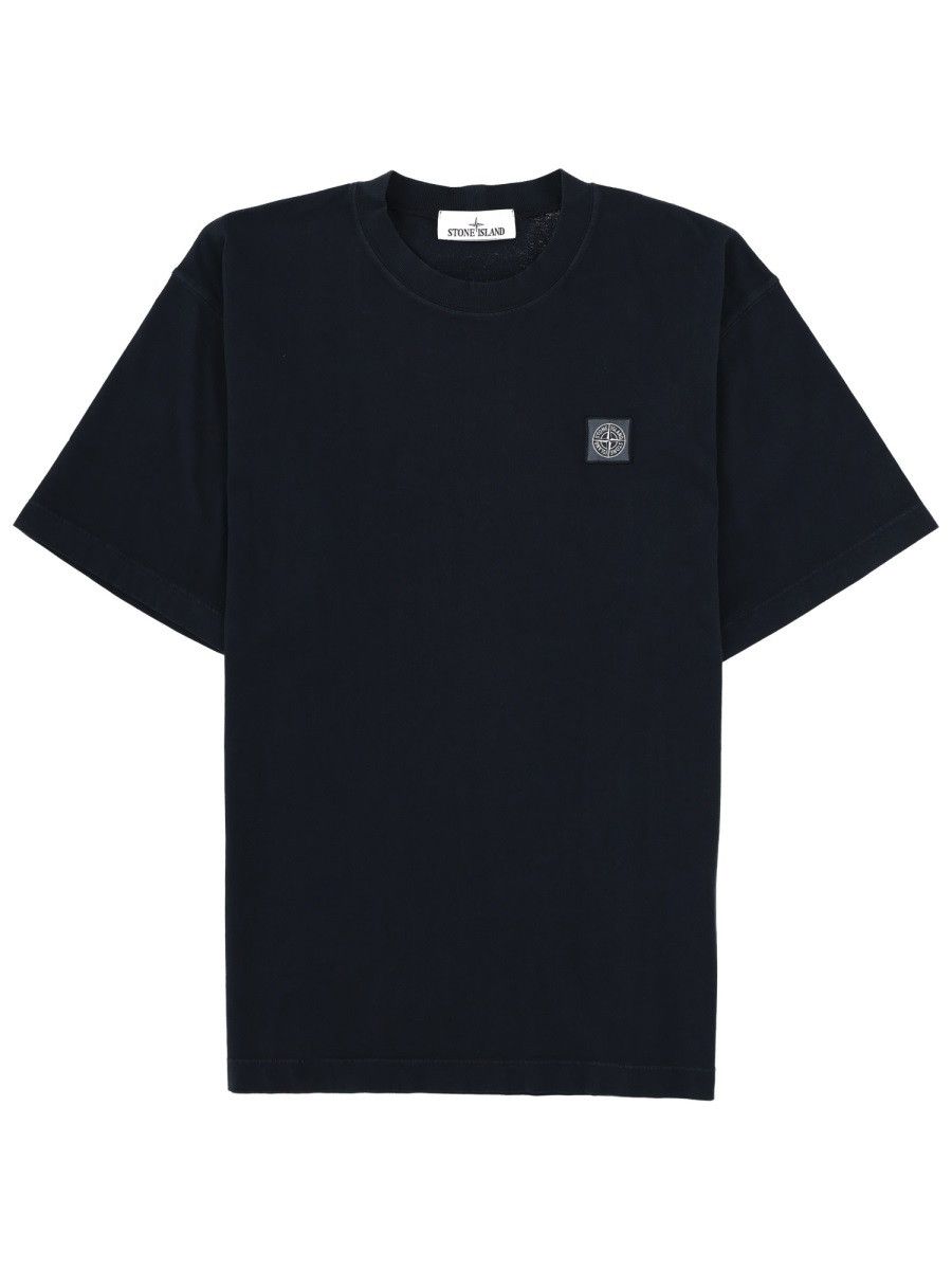 Stone Island STONE ISLAND T-SHIRT WITH LOGO PATCH - BLUE Size US XXL / EU 58 / 5 - 1 Thumbnail
