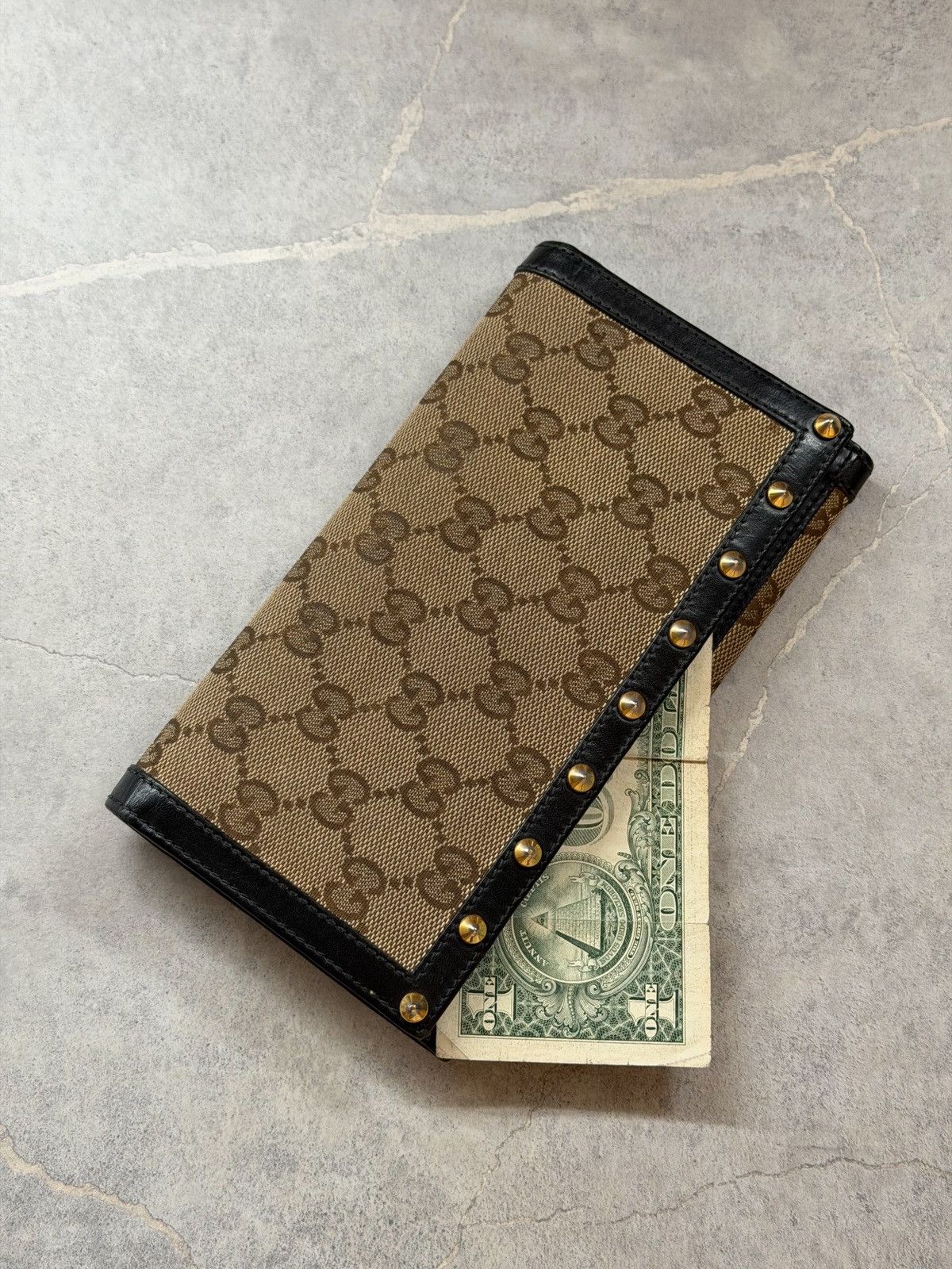 Gucci GUCCI Tom Ford FW2003 Studded Monogram Flap Wallet Vintage Size ONE SIZE - 3 Thumbnail