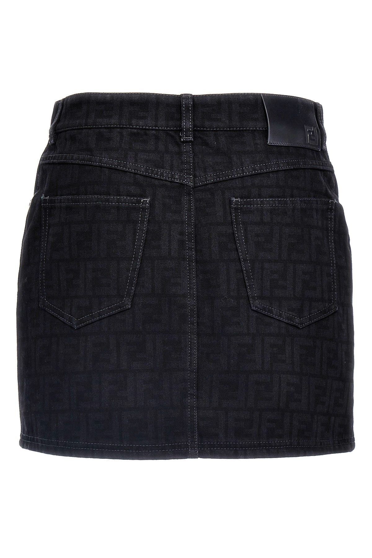 Fendi o1loc1c0426 Jeans Skirt in Black Size 26" / US 2 / IT 38 - 2 Thumbnail