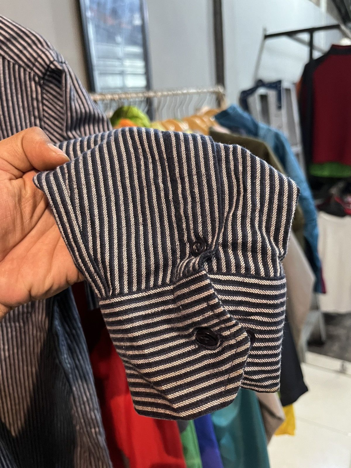 Kansai Yamamoto Kansai yamamoto striped button ups shirt long sleeve Size US L / EU 52-54 / 3 - 5 Thumbnail
