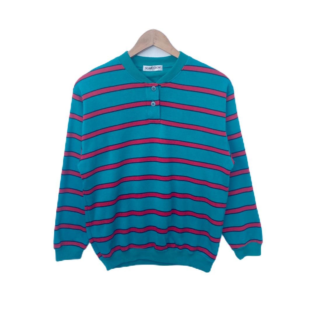 Vintage VINTAGE SWEATSHIRT STRIPED MEDIUM PULLOVER Size US M / EU 48-50 / 2 - 1 Thumbnail